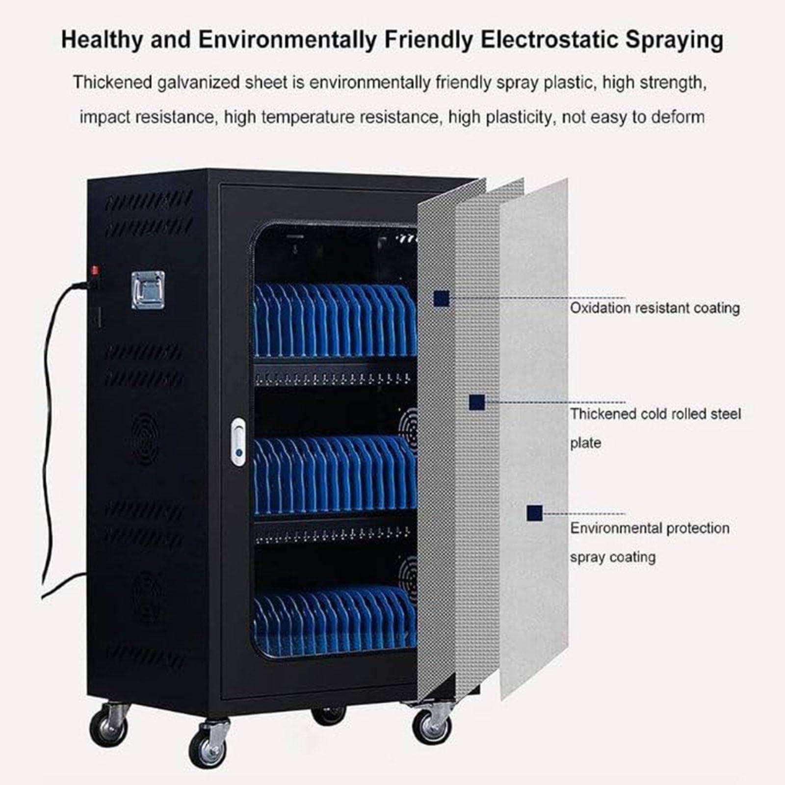 HTIANMM Cell Phone Charging Stations 30-60 Device Mobile Charging and Storage Cart, USB Rechargeable Mobile Phone Charging Cabinet,for Office Classroom,60Slots - Image 2