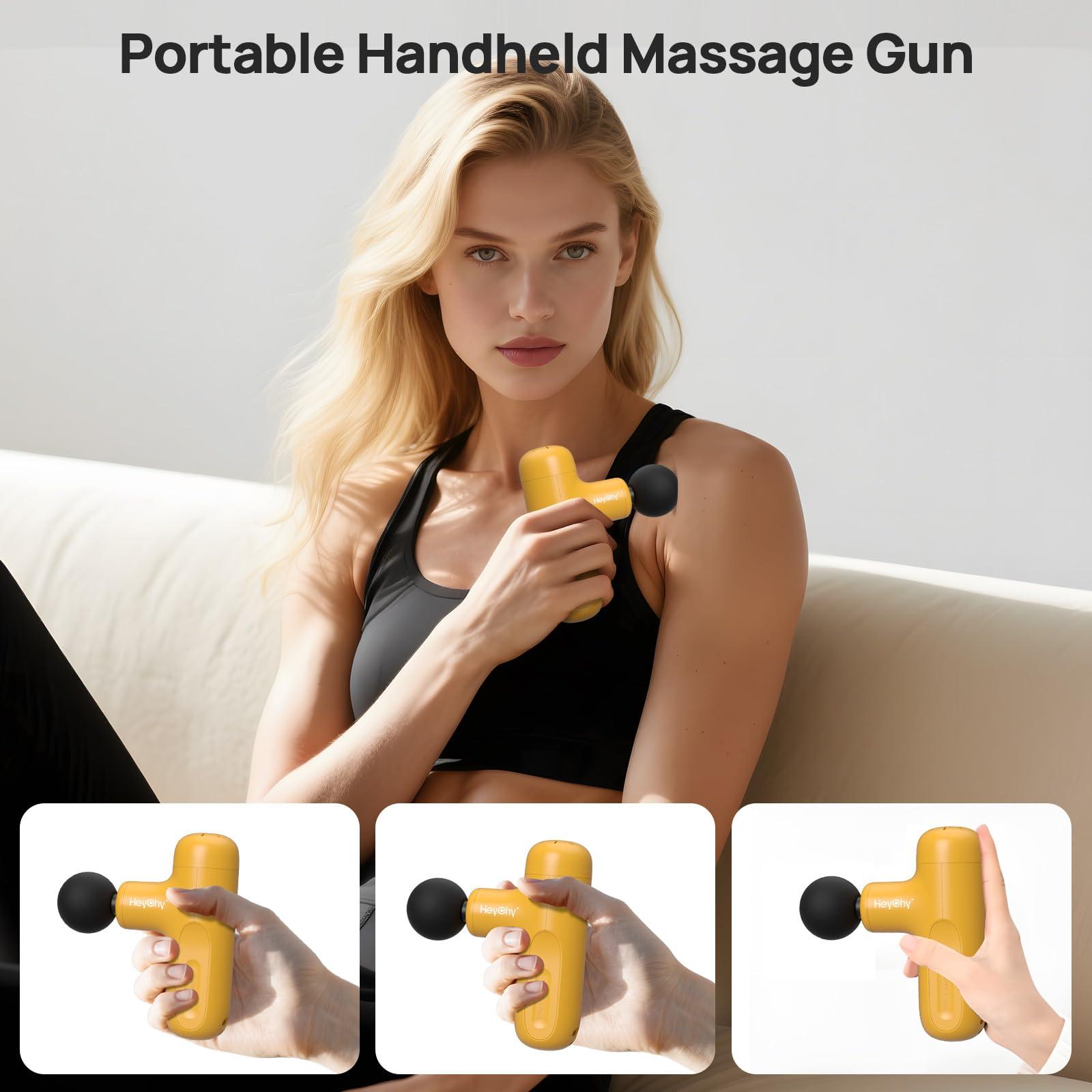 HEYCHY Super Mini Massage Gun,FSA/HSA Eligible,Deep Tissue Massager, Compact Travel Massage Gun, Full Body Recovery and Relief for Outdoors,USB Charging,5 Speeds,2025 Health Gifts for Man&Women - Image 6
