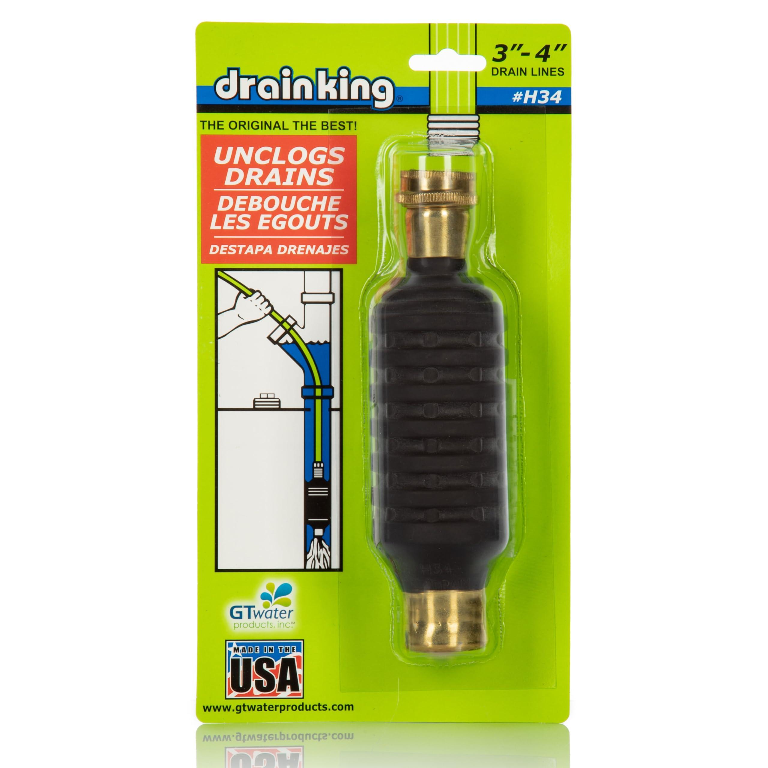 Drain King H34 Unclogs Sewer Lines, Main, and Outside Deck Drains, 3 To 4 Inch - Image 2