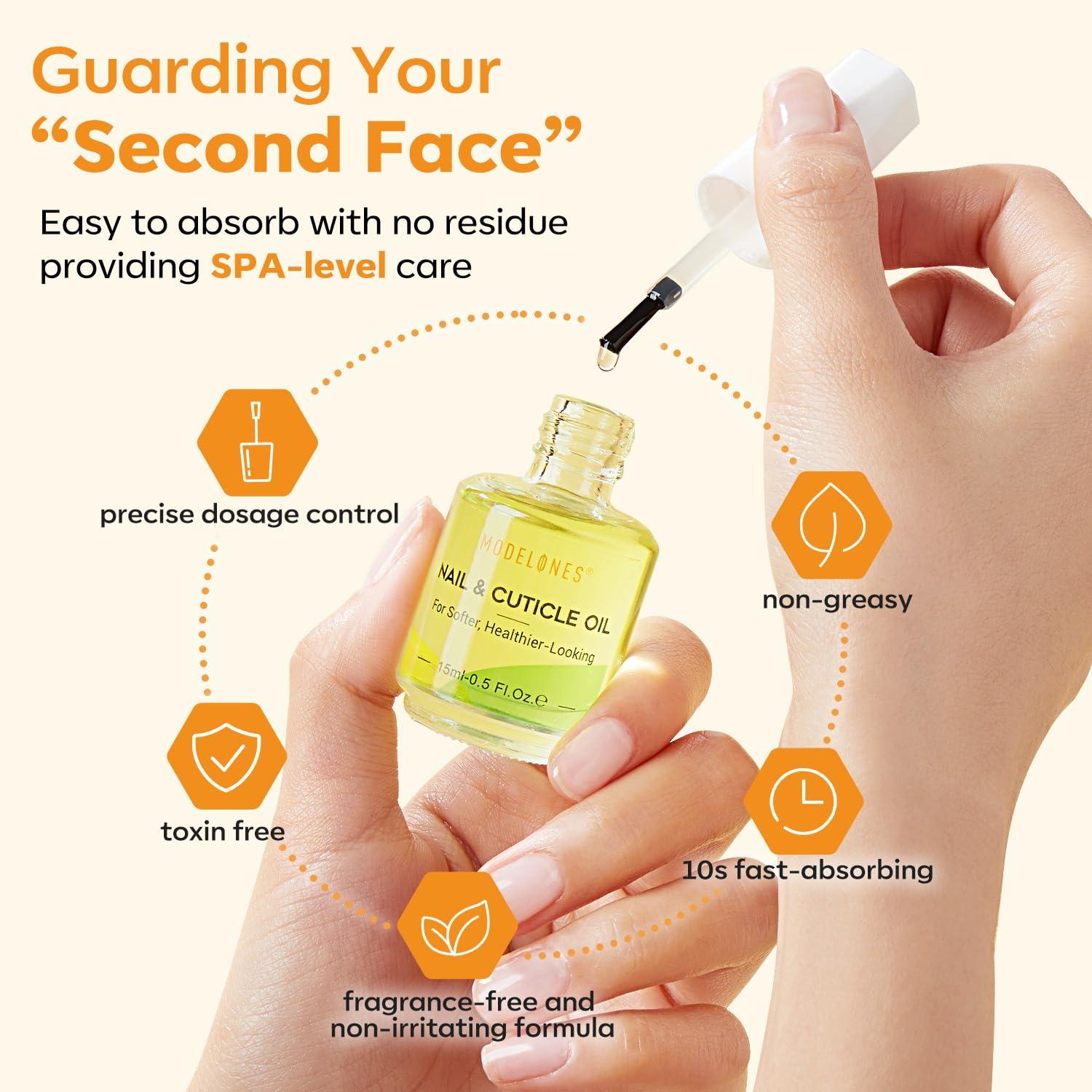 modelones Cuticle Oil for Nails, Natural Nail Oil for Growth and Strength Damaged Nails Vitamin E Revitalizing Essential Nail Oils Cuticle Care 15ml - Image 5