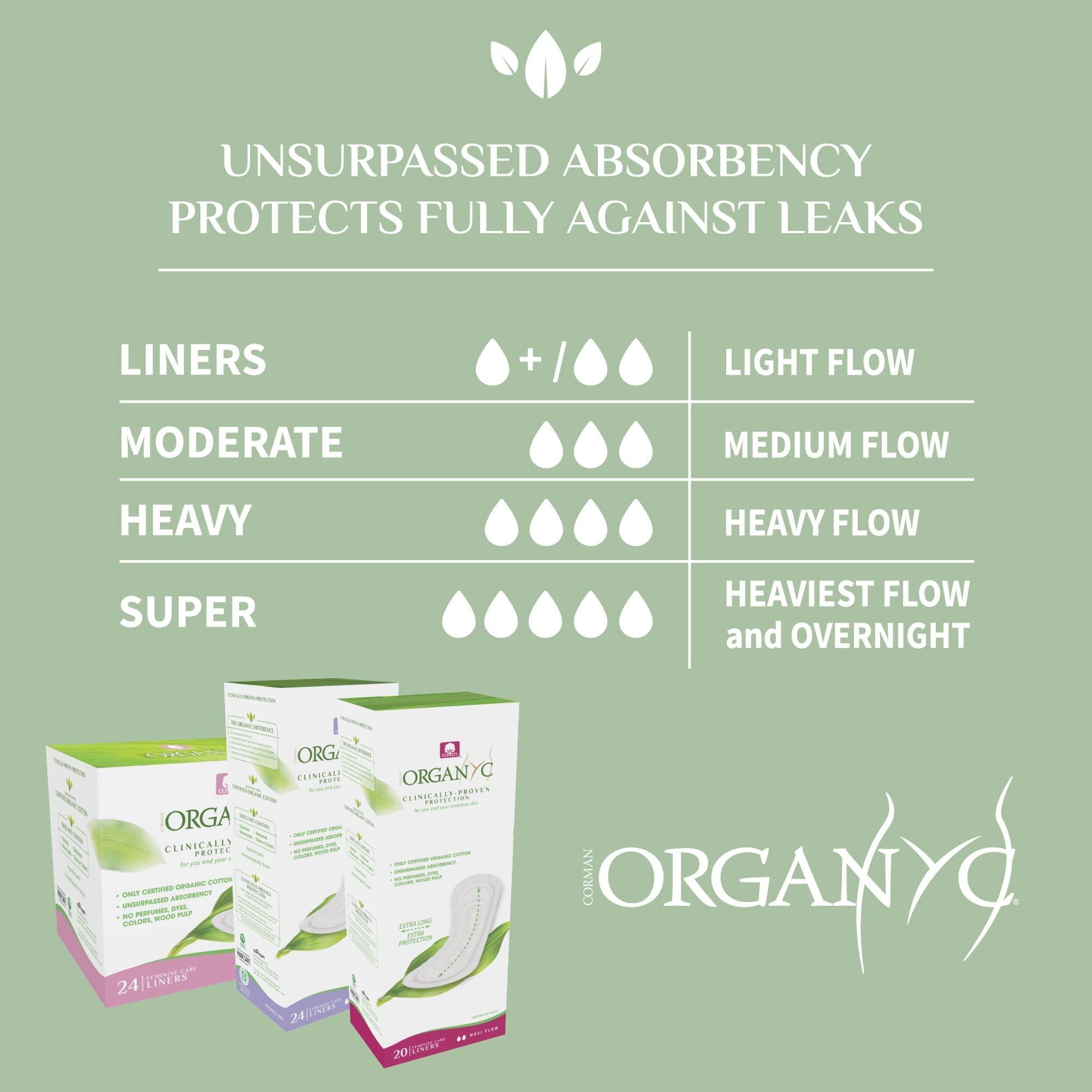 Organyc 100% Certified Organic Cotton Inside and Out Folded Panty Liner, Ultra Thin, Light Flow, 24 Count - Image 2