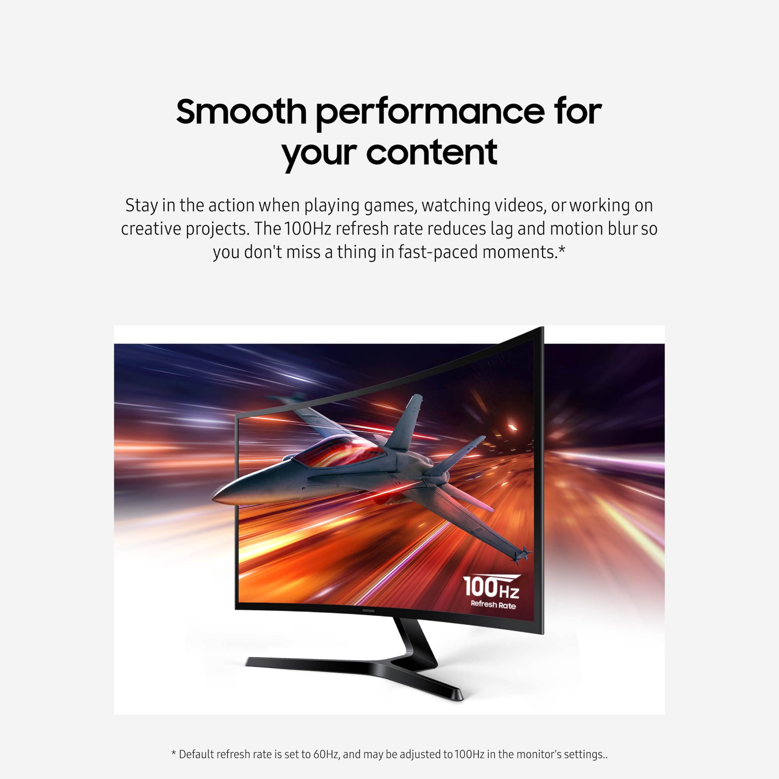 SAMSUNG 27" Essential S3 (S36GD) Series FHD 1800R Curved Computer Monitor, 100Hz, Game Mode, Advanced Eye Comfort, HDMI and D-sub Ports, LS27D366GANXZA, 2024 - Image 4