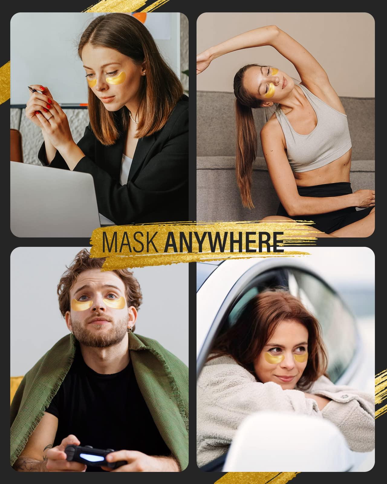 Maskiss 24k Gold Under Eye Patches (50 Pairs), eye mask, Collagen Skin Care Products, Eye Patches for Puffy Eyes, eye masks for dark circles and puffiness - Image 6