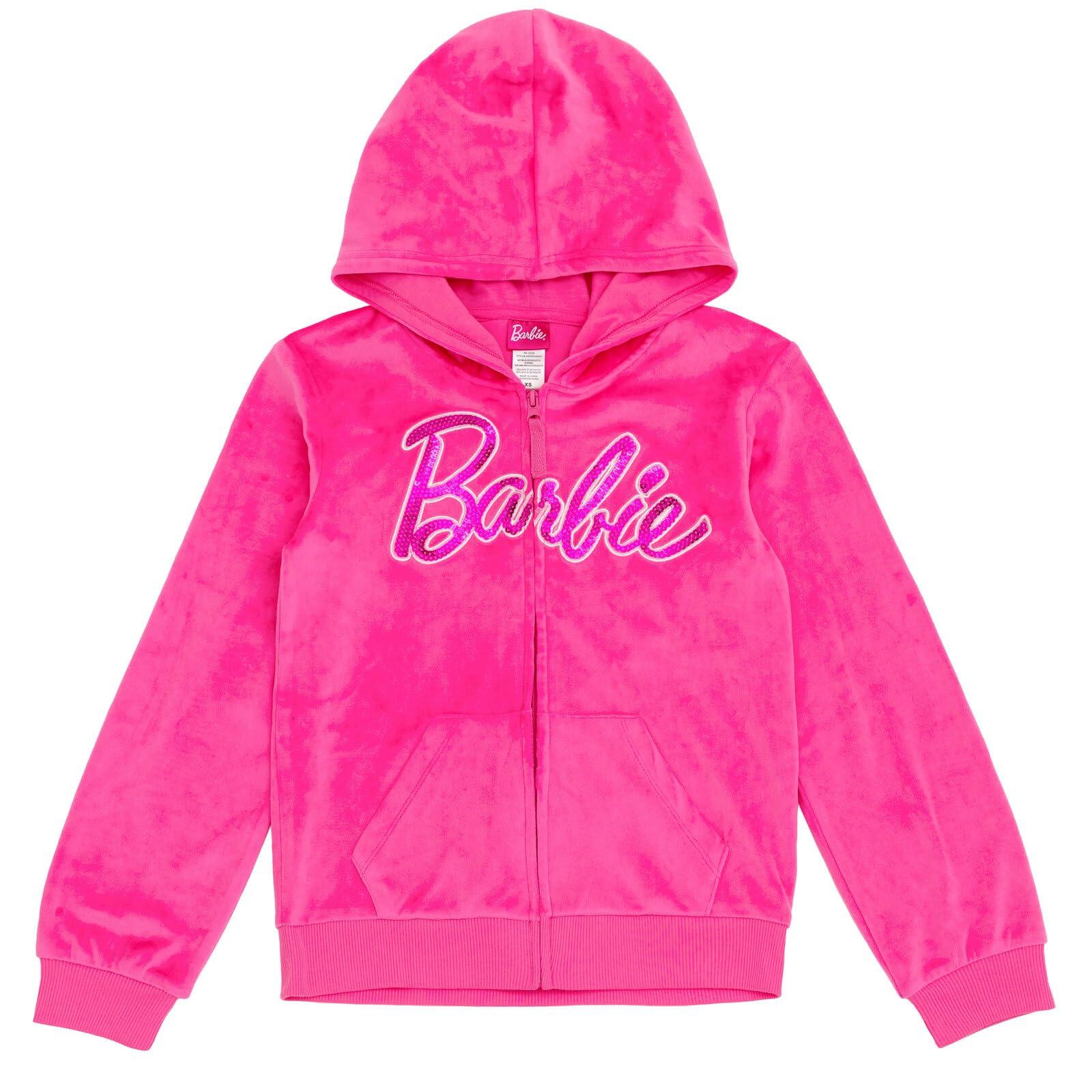 Barbie Velour Matching Family Zip Up Hoodie Pants Outfit Set Newborn to Adult Sizes (Newborn - 2XL) - Image 2