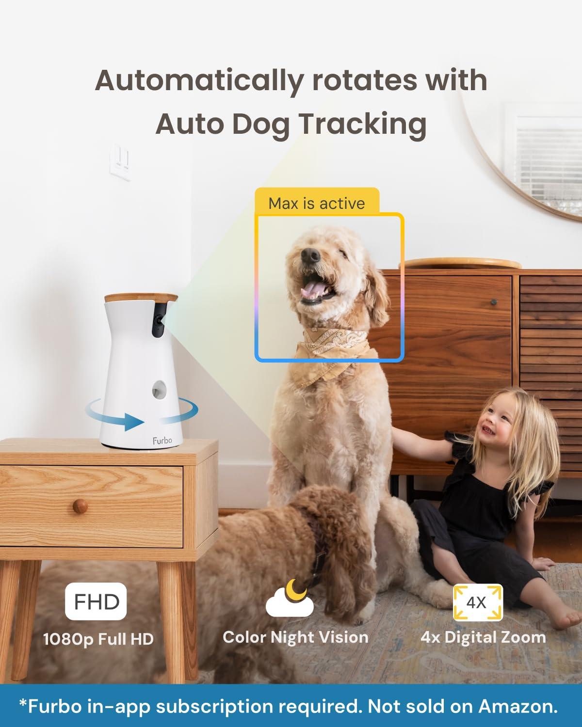 Furbo 360° Dog Camera - Unlock with Paid Plan: Home Security & Dog Safety Alerts, Rotating Pet Treat Dispenser w/ 2-Way Speaker, Smart Indoor Cam w/Phone App (3mo Minimum Subscription Required) - Image 4