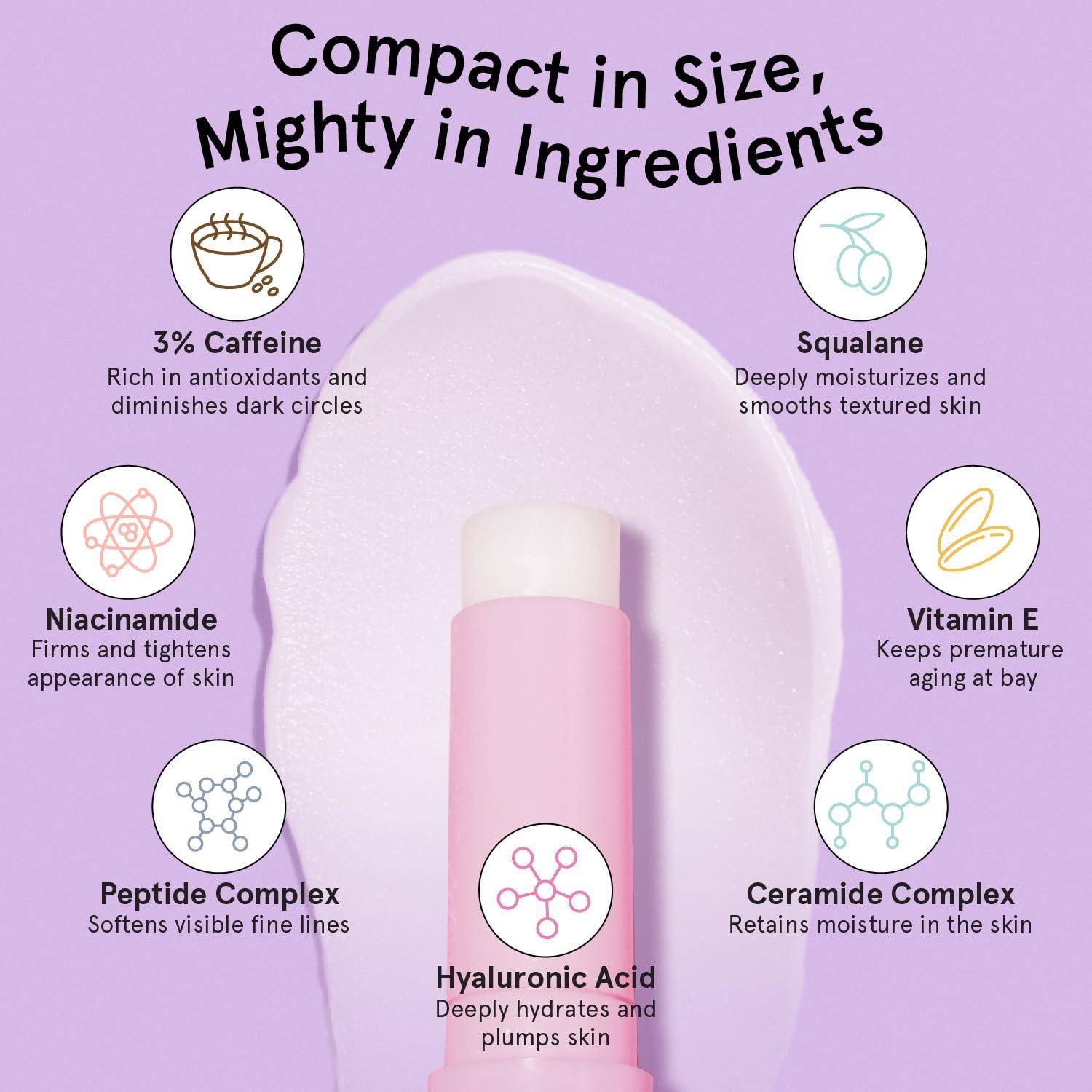 grace & stella Under Eye Brightener Balm Stick - Travel Essentials - Caffeine Eye Cream for Dark Circles, Puffiness, Wrinkles - Vegan Moisturizer Stick with Niacinamide, Hyaluronic Acid (0.13oz/3.5g) - Image 4