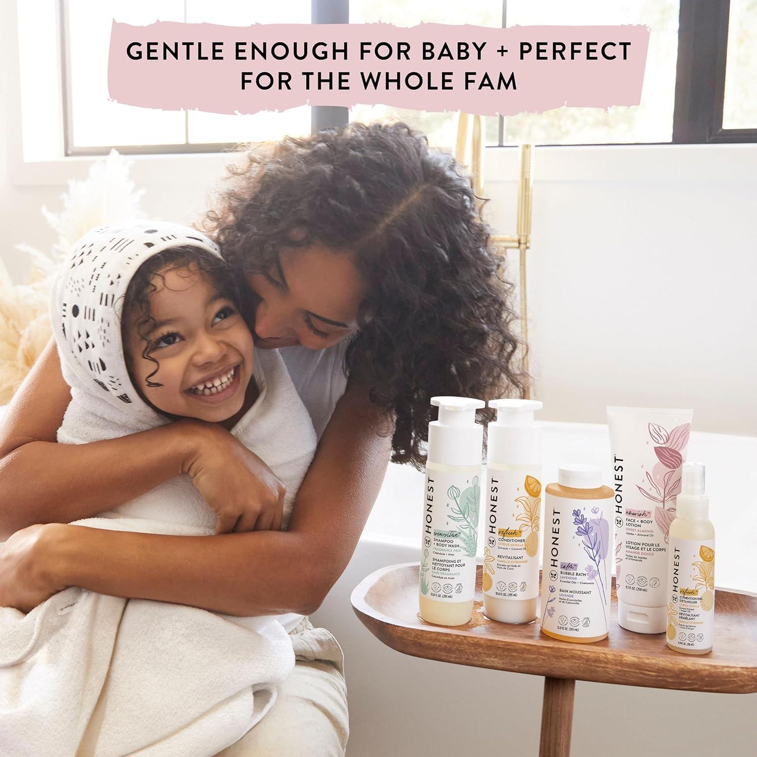 The Honest Company Silicone-Free Conditioner & 2-in-1 Cleansing Shampoo + Body Wash Duo | Gentle for Baby | Naturally Derived | Lavender Calm, 20 fl oz - Image 4