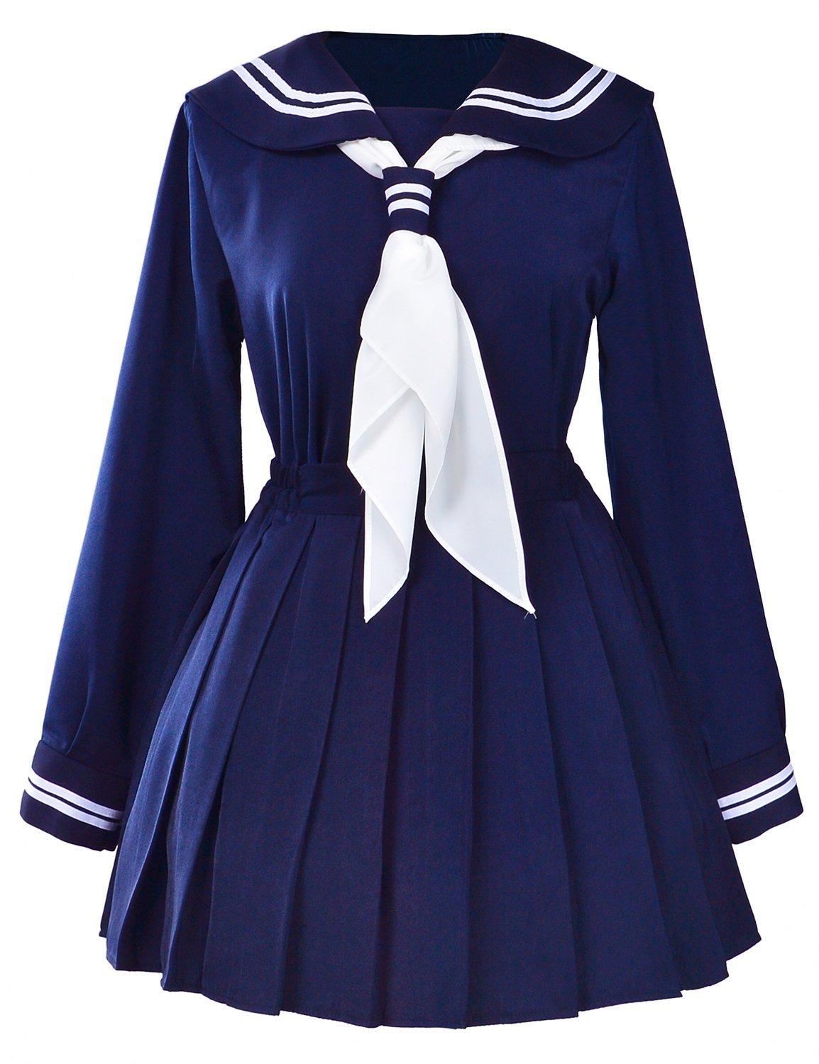 Classic Japanese School Girls Sailor Dress Shirts Uniform Anime Cosplay Costumes with Socks Set - Image 4