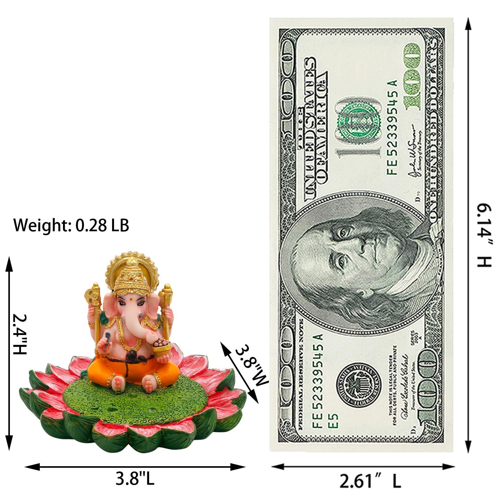 alikiki Hindu God Ganesha Idol Statue - 3.8" L Ganesh Incense Burner/Holder India Ganapati Pooja Item Home Office Temple Mandir Shrine Altar Diwali Puja Decor Ideal Gifts for Indian Friend Relative - Image 3