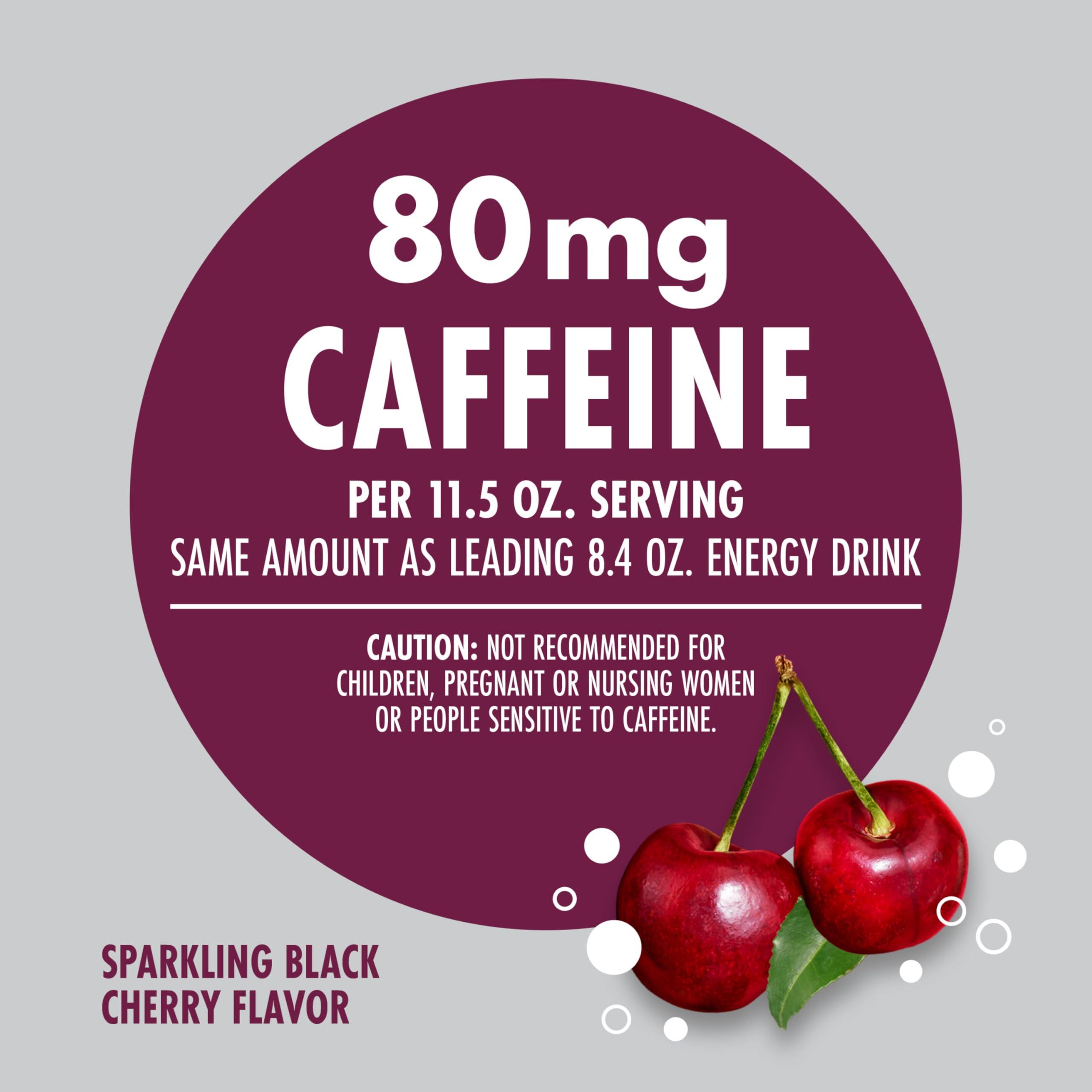 V8 +Energy Sparkling Black Cherry Juice Energy Drink, 11.5 fl oz Can (12 Pack) - Image 5