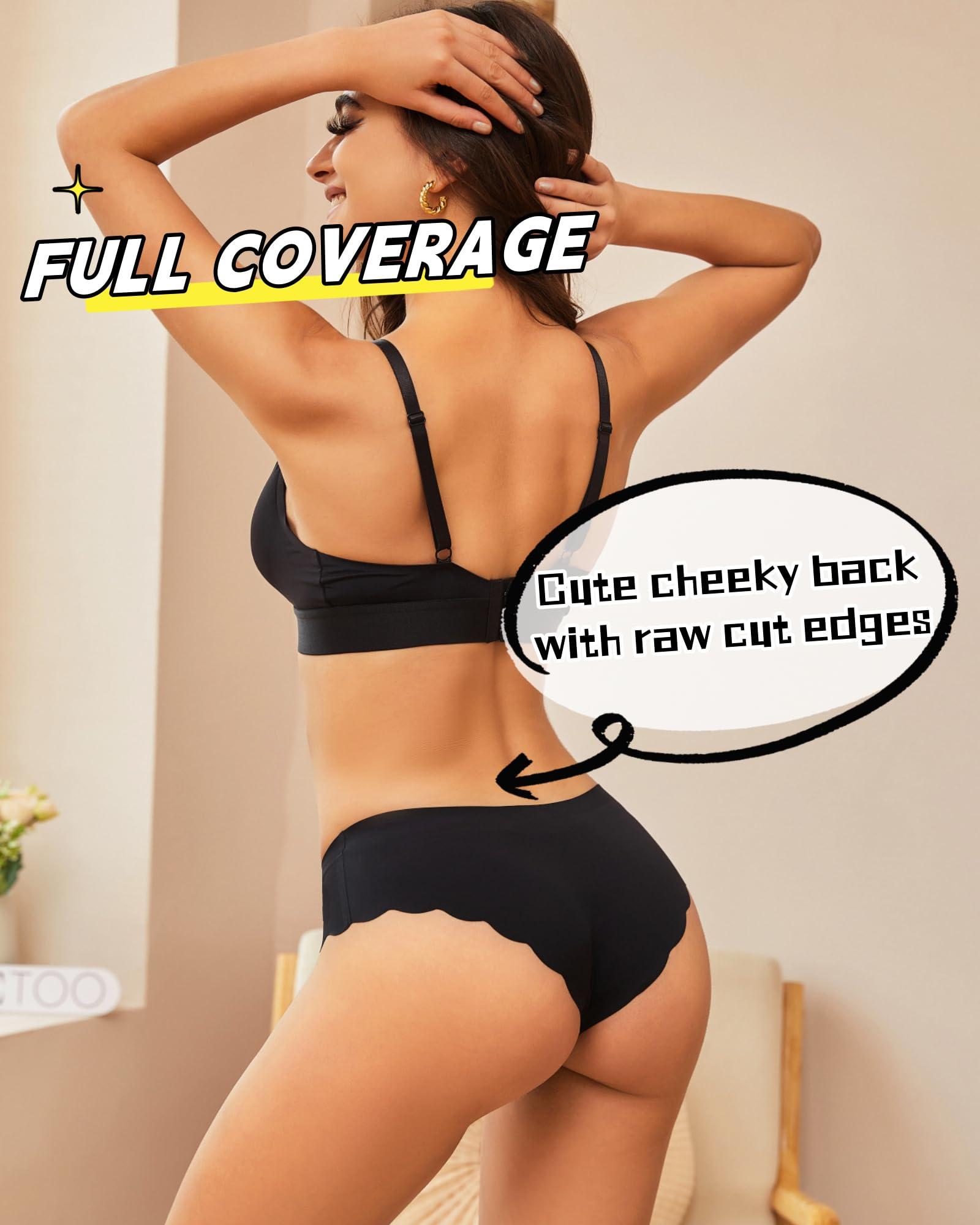 FINETOO 6 pack Seamless Underwear for Women Sexy Low Rise Hipster Wave Edge No Show Bikini Panties Womens Cheeky S-XL - Image 2
