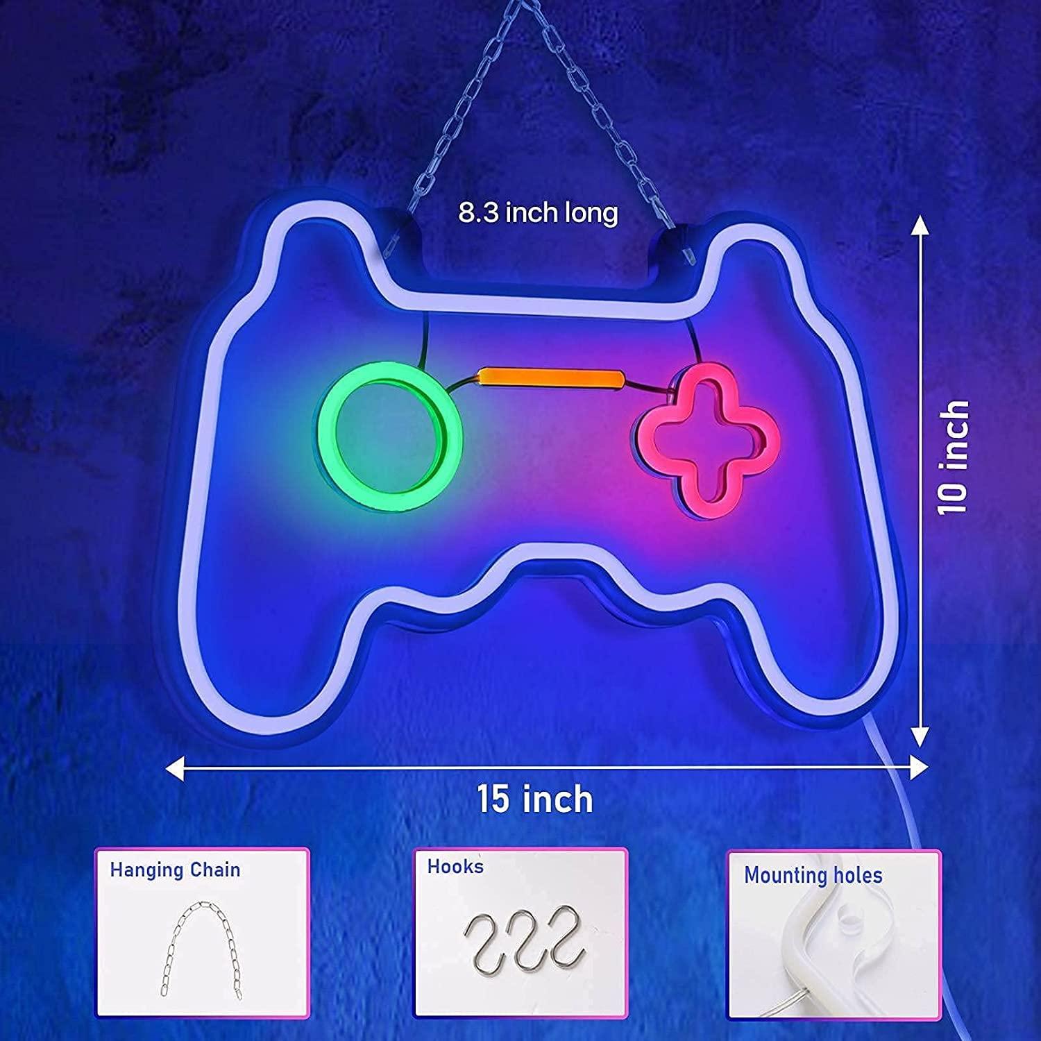 SOLIDEE Led Dimmable Neon Signs Wall Decorations For Living Room|Bedroom Gamepad Controller Shape Lights Game Room Decor Accessories Cool Teen Boys|Girls|Kids Gamer Gifts - Image 2