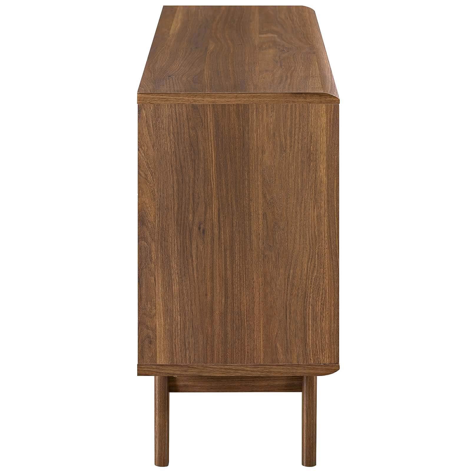 Modway Render Mid-Century Modern Two-Tier Display Stand in Walnut - Image 5
