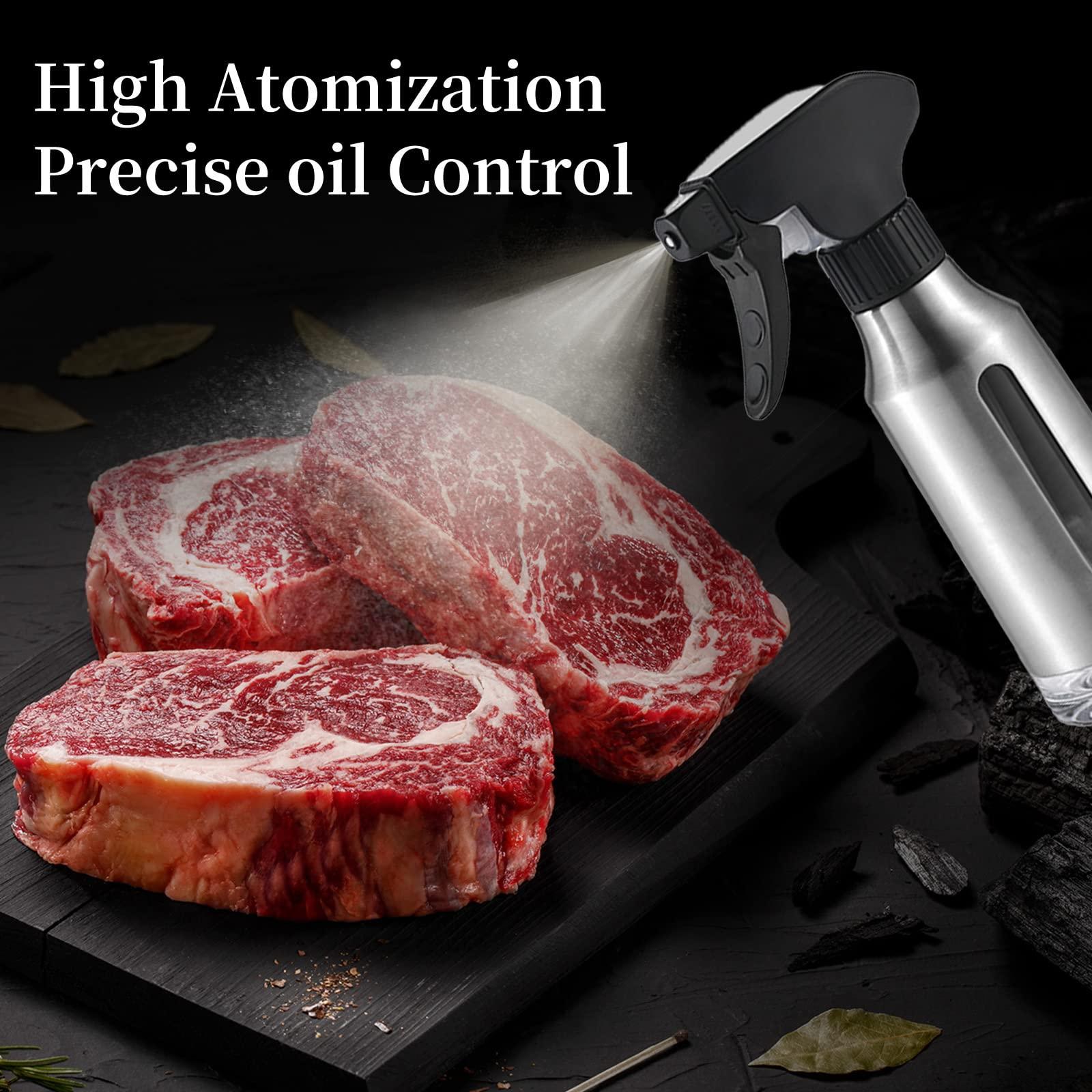 Micyples Oil Sprayer for Cooking,Stainless Steel Olive Oil Mister for Air Fryer Black Nozzel Dispenser Bottles Fat Reduction Glass Oil Control Spray Pot 6.35oz(180ml) Capacity - Image 3
