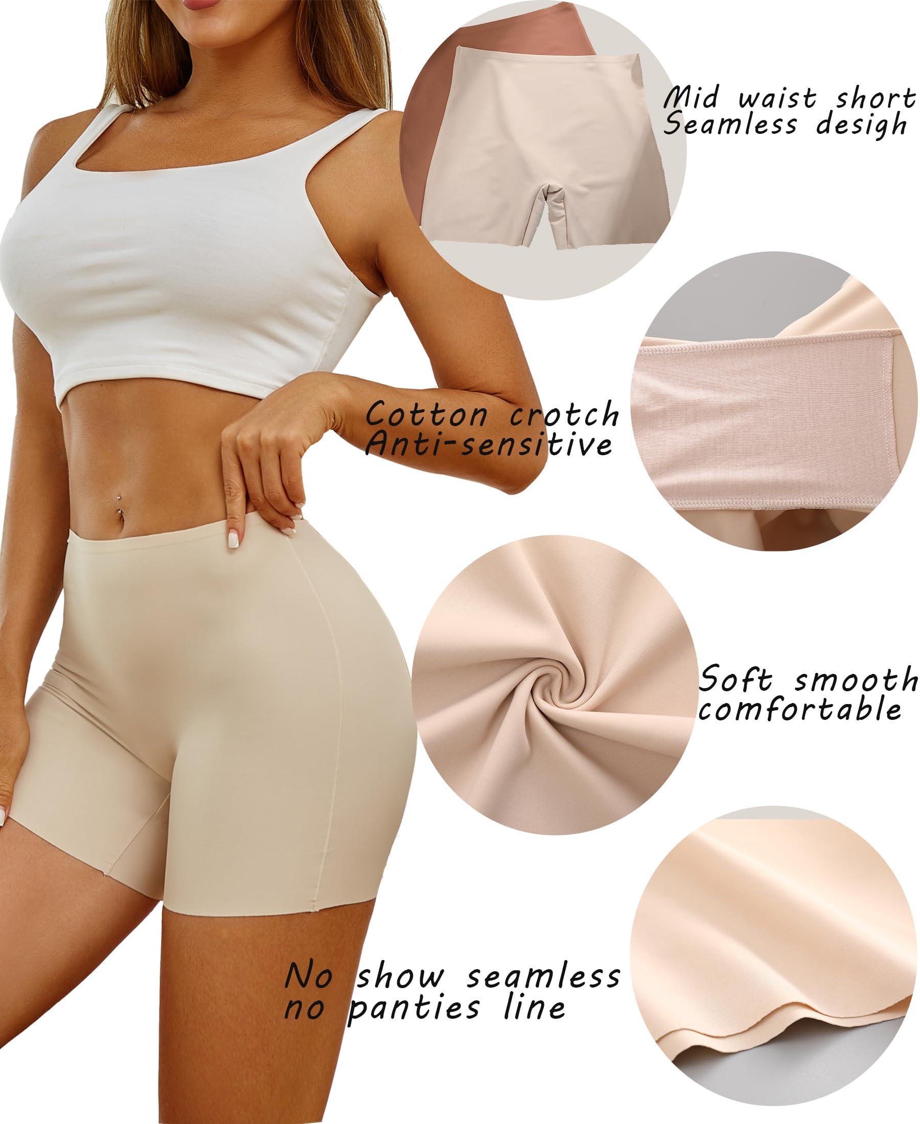 Knowyou Seamless Boy Shorts Underwear for Women No Show Womens Boxer Boyshorts Soft Briefs Panties for Ladies 5 Pack - Image 2