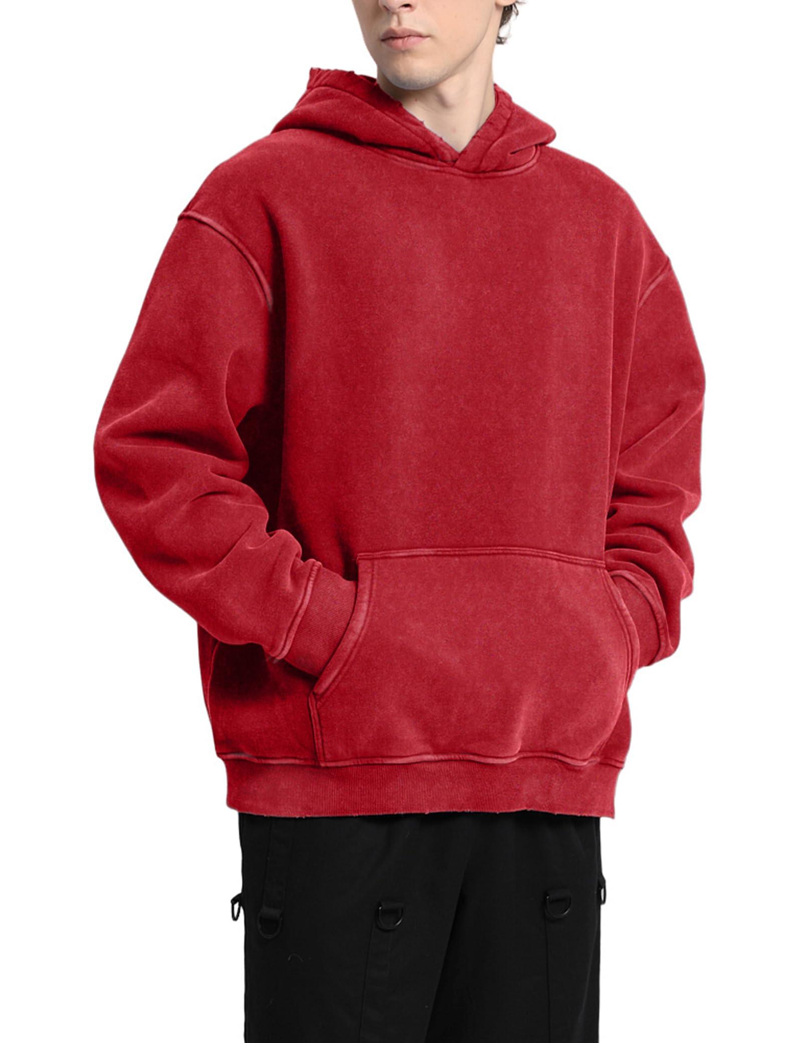 Dnzzs Acid Wash Hoodie Men Oversized Pullover Heavyweight Sweatshirt Vintage Streetwear Unisex Casual Top 2025 - Image 3