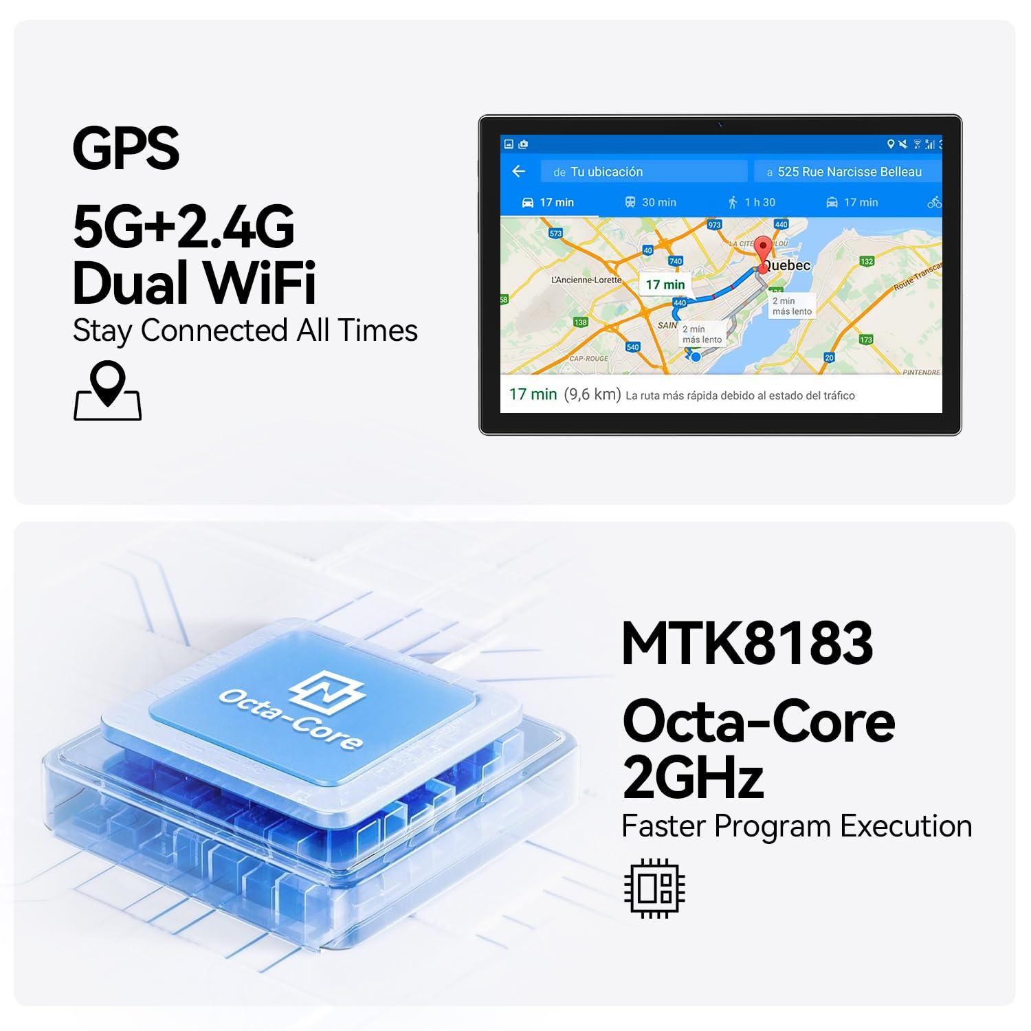 Android 13 Tablet 2025 Latest 10 inch Octa-Core Tableta, 128GB ROM+16GB RAM (8+8 Virtual)+1TB Expand, 5G WiFi Tablets with 13MP+8MP Camera, 8000 mAh Battery, 2 in 1 Tablet with Keyboard, Mouse, Case - Image 5