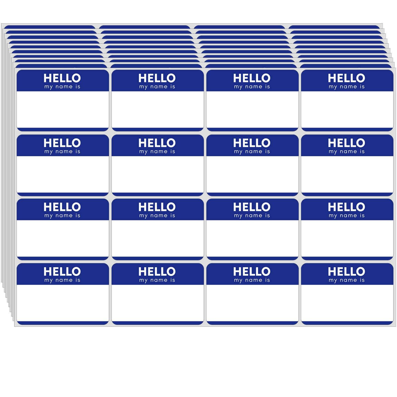 Zacool 480 Pcs Name Tag Stickers (3"x 2") Identification Badges, Peel and Stick 'Hello My Name is' Tags for Themed Party, Family, Home, School, Office, Conferences