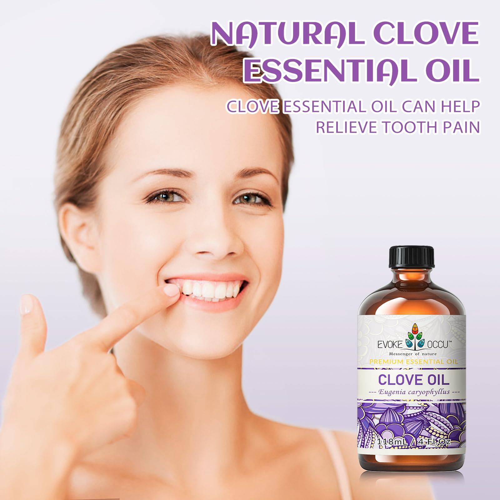 EVOKE OCCU Clove Oil for Teeth and Gums - Oral Care, Toothache Relief & Fresh Breath - DIY Mouthwash - 4 Fl Oz - Image 2