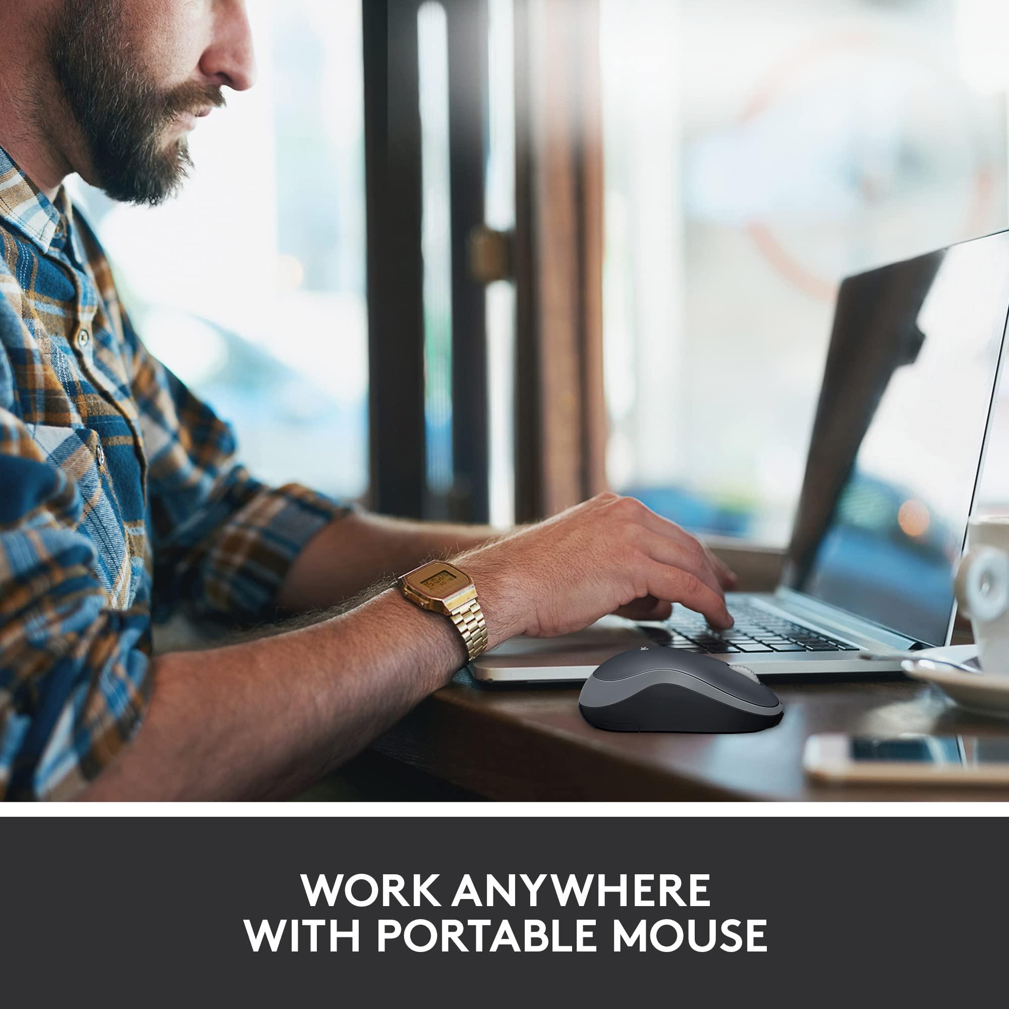 Logitech M185 Wireless Mouse, 2.4GHz with USB Mini Receiver, 12-Month Battery Life, 1000 DPI Optical Tracking, Ambidextrous PC/Mac/Laptop - Swift Grey - Image 3