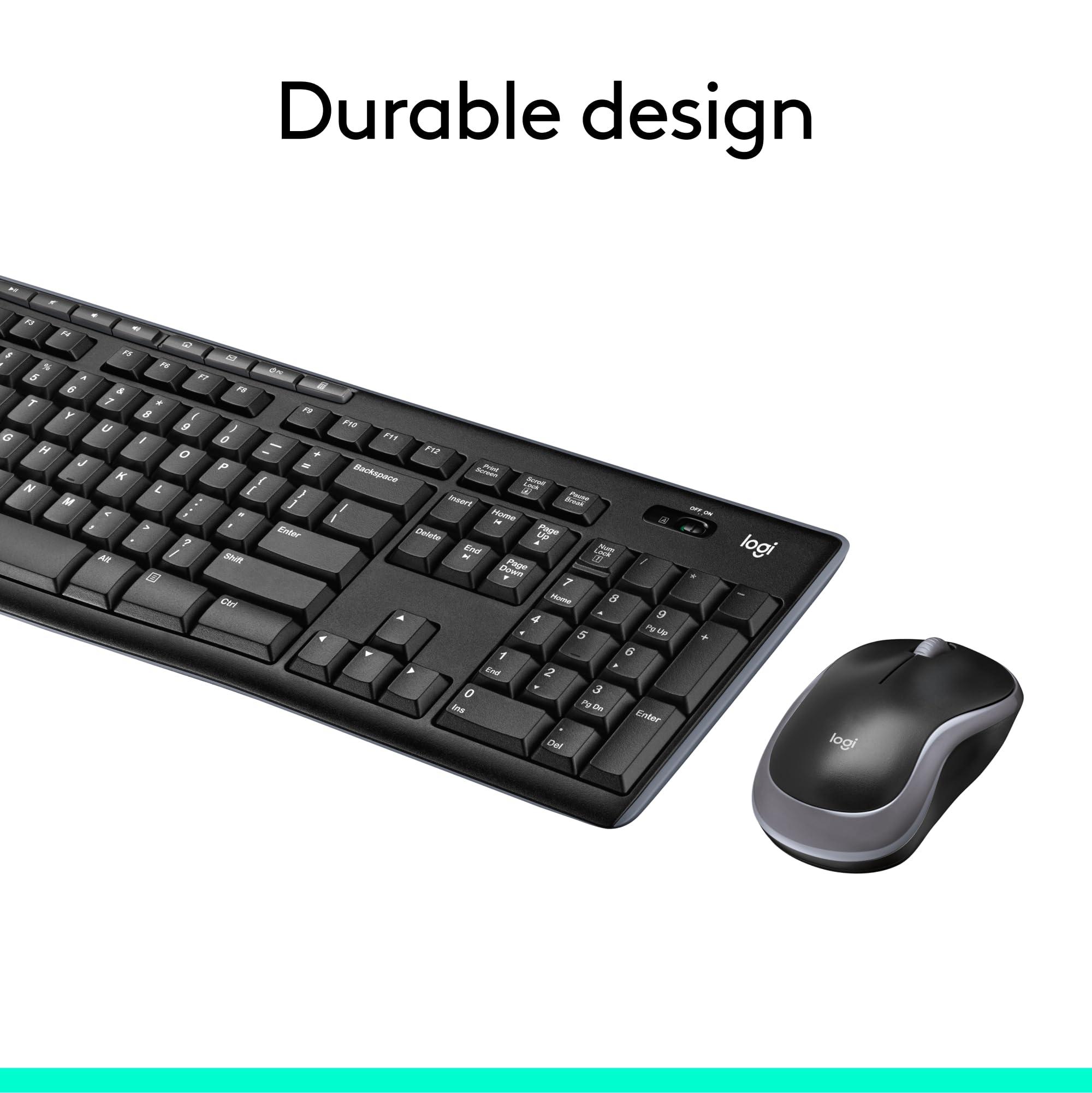Logitech MK270 Wireless Keyboard and Mouse Combo for Windows, 2.4 GHz, 8 Multimedia Keys, PC, Laptop, Wireless Keyboard Compact Mouse Combo - Black - Image 5