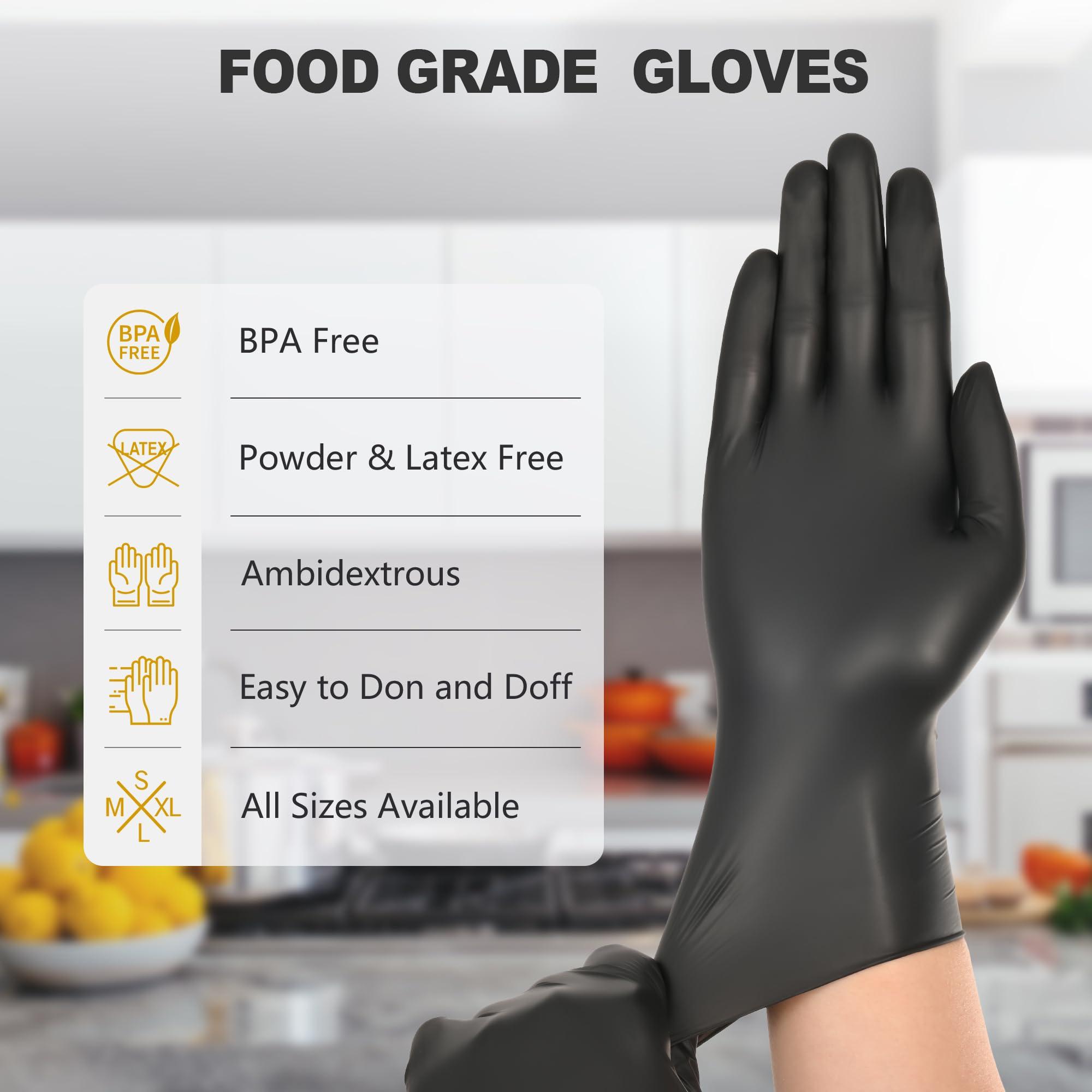 SWIFTLITE Black Vinyl Gloves, Food Grade Gloves Disposable Latex Free & Powder Free, Guantes for Cleaning Cooking Food Prep - Image 5