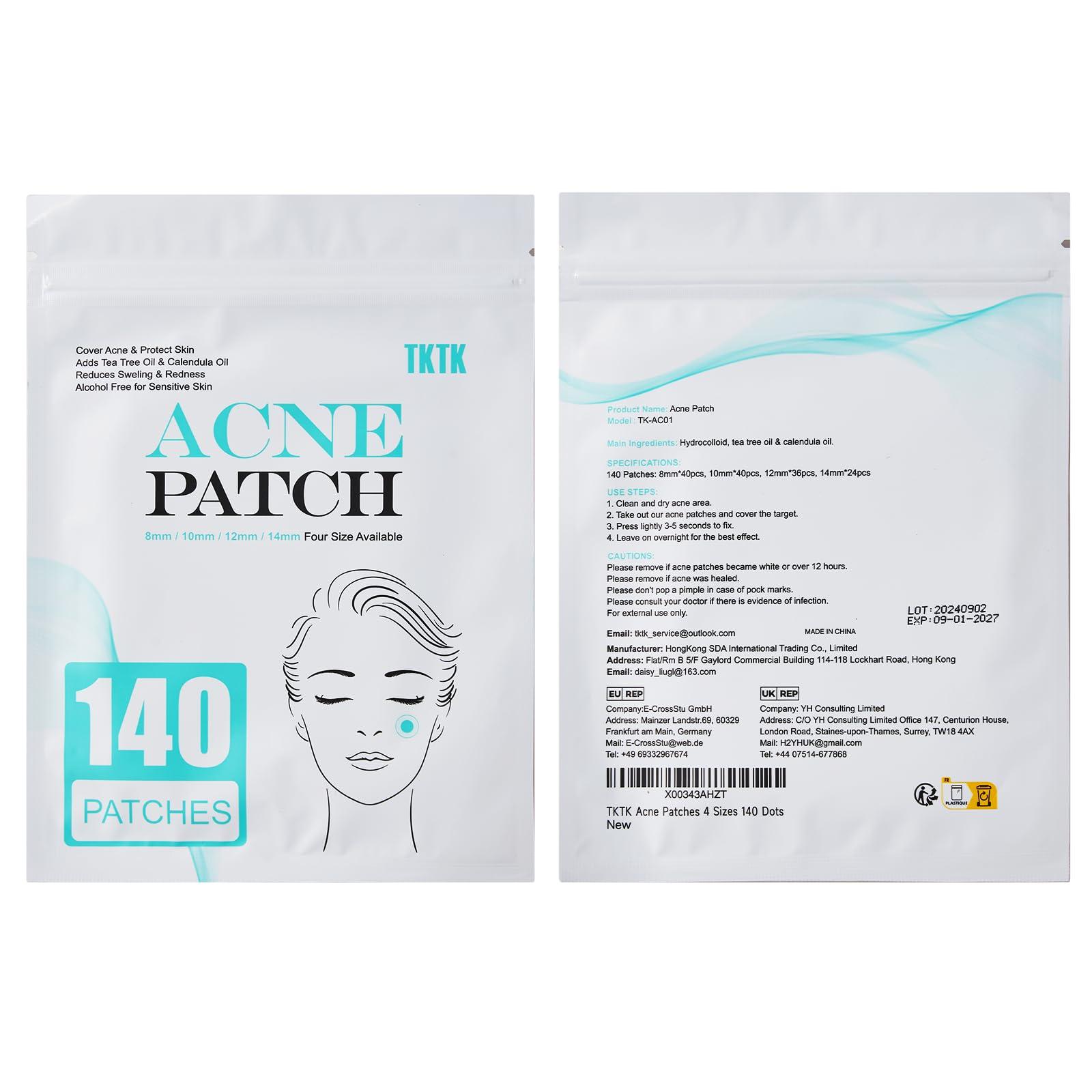 Pimple Patch Acne Patch, 4 Sizes 140 Patches Acne Absorbing Cover Patch, Hydrocolloid Invisible Acne Patches for Face Zit Patch Acne Dots Tea Tree, Calendula Oil - Image 7