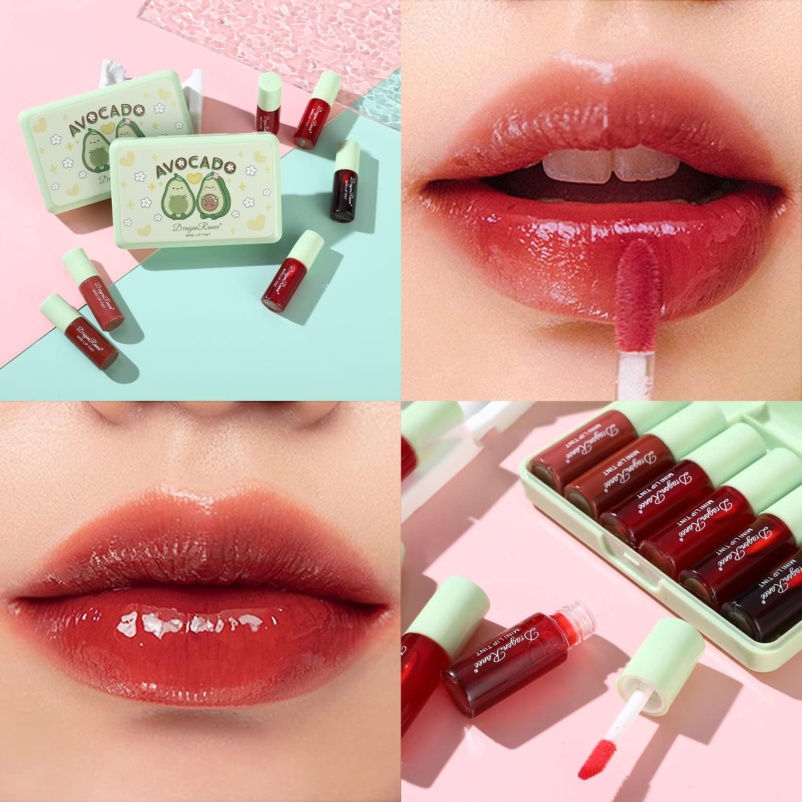 Minfei 6 Colors Lip Tint Stain Set,Korean Velvet Water Lip Tint,Natural Lip and Cheek Tint, Long lasting Non-Stick Cup Waterproof - Image 4