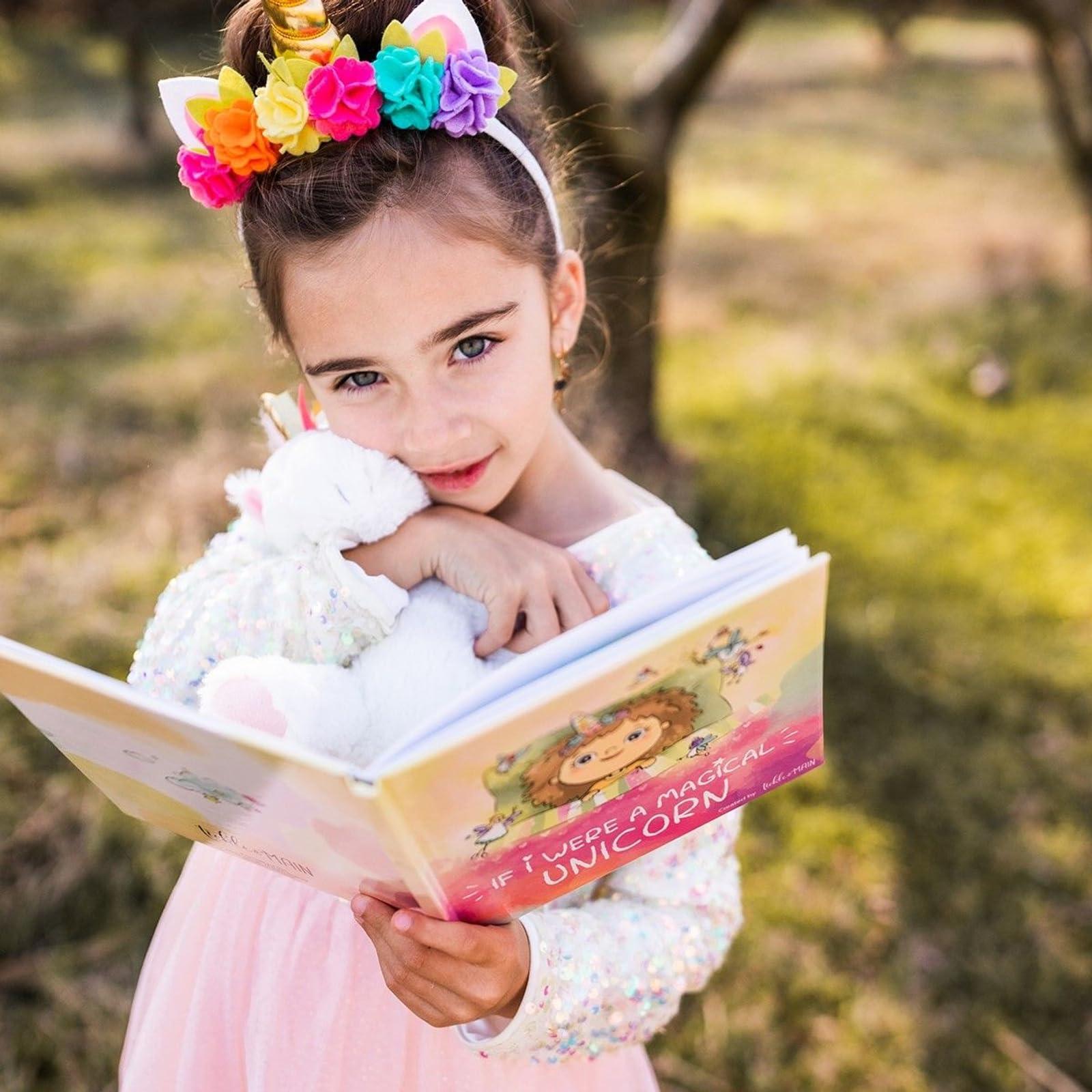 Tickle & Main 3 Pieces Unicorn Gift Sets for Girls Age 3 or Up, with Rainbow Horn Headband, Animal Plushie Toy and Storybook Set - Image 2