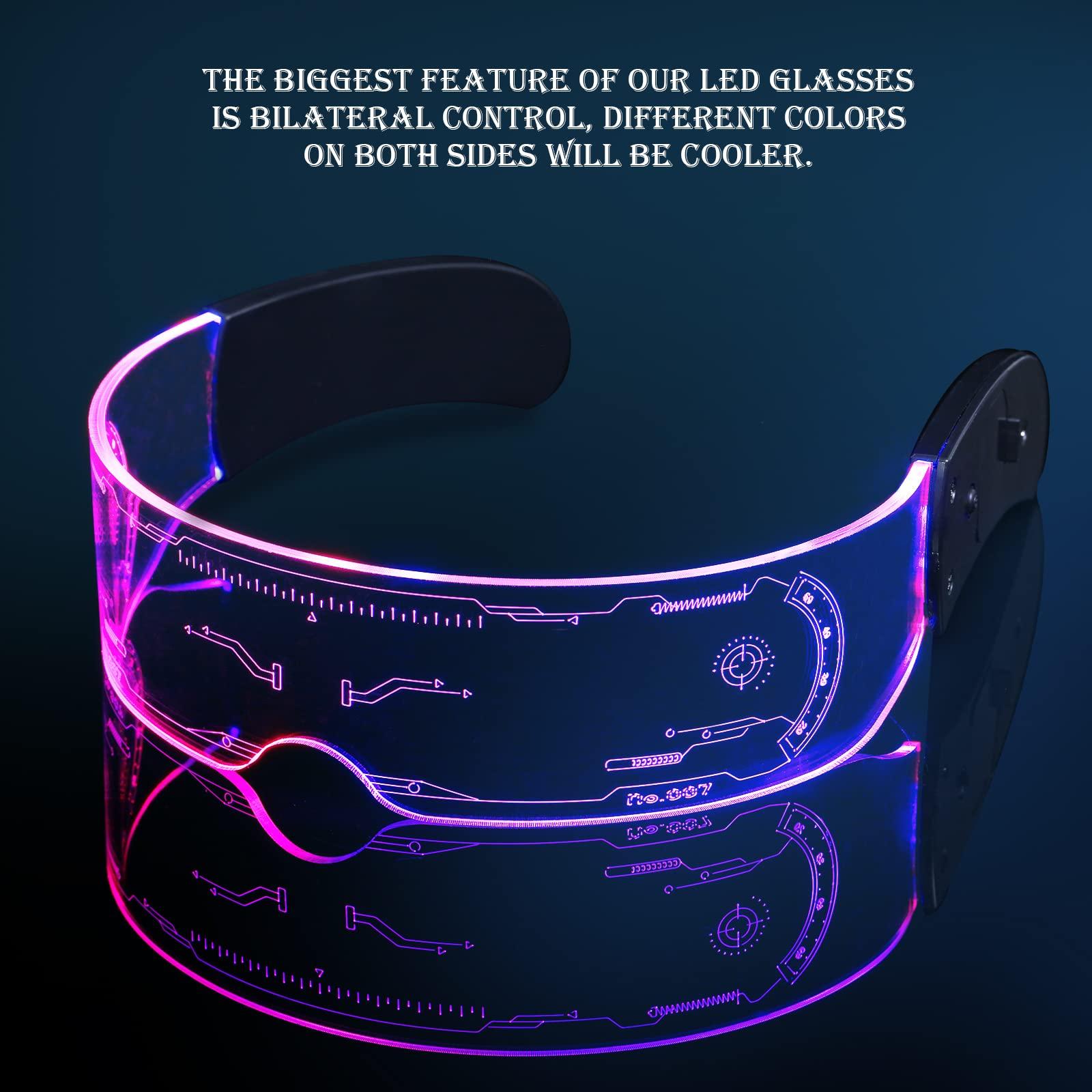 Yowivon Led Light Up Glasses Glow in the Dark Party Supplies Halloween Neon Rave Accessories for Party EDM Festival - Image 6