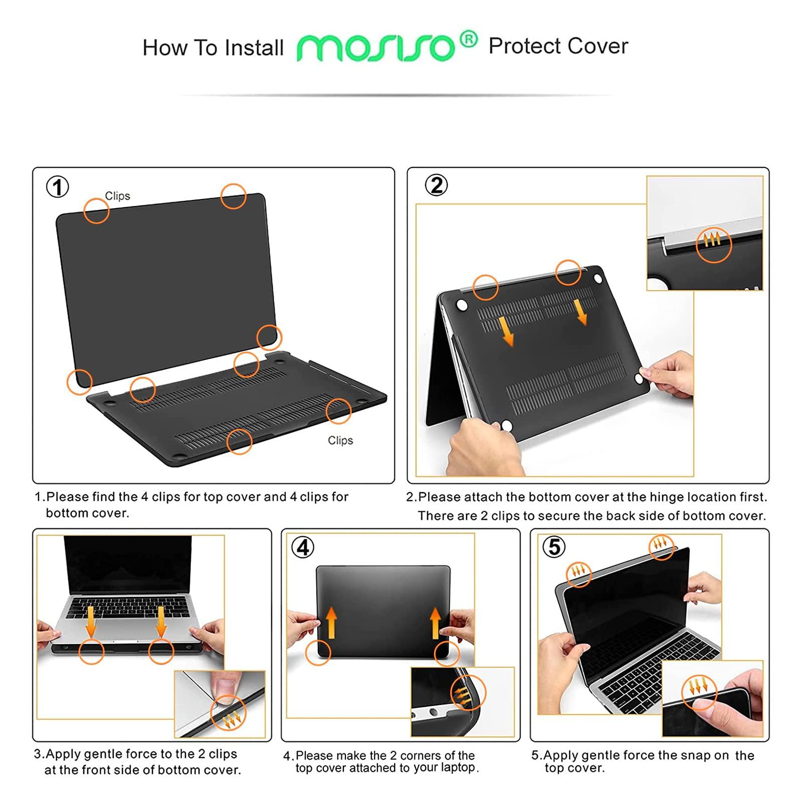 MOSISO Compatible with MacBook Pro 13 inch Case M2 2025, 2024, 2023, 2022-2016 A2338 M1 A2251 A2289 A2159 A1989 A1708 A1706, Plastic Hard Shell&Keyboard Cover&Screen Film&Storage Bag, Black - Image 3