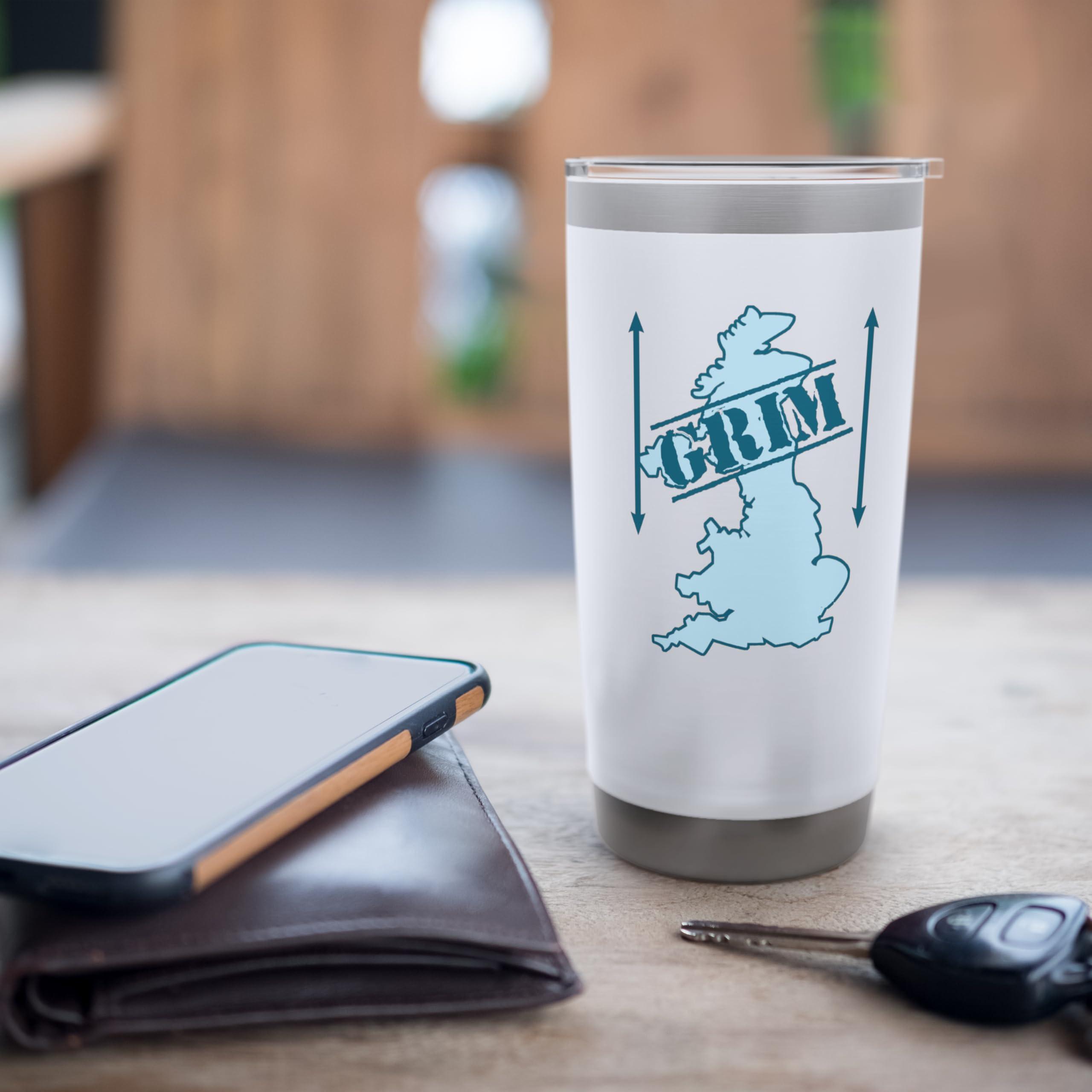 It's grim up north! Funny map for northerners Stainless Steel Insulated Tumbler - Image 7