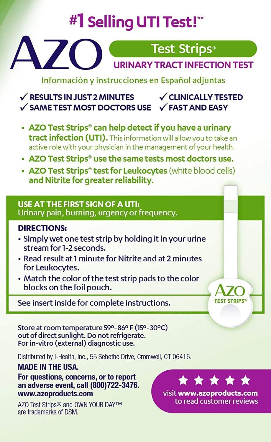 AZO Urinary Tract Infection (UTI) Test Strips (3 Count) + AZO Urinary Tract Defense (24 Count) - Image 3