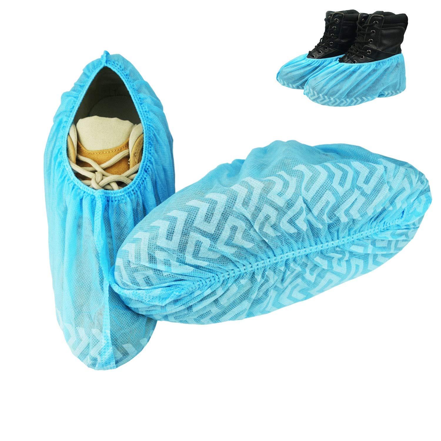 Shoe Covers Disposable Non Slip, Aokmok 100 Pack (50 Pairs) Non Woven Fabric Boot Covers for Indoors, Textured Grip, Durable & Slip Resistant Booties Shoe Covers, One Size Fits Most - Image 7