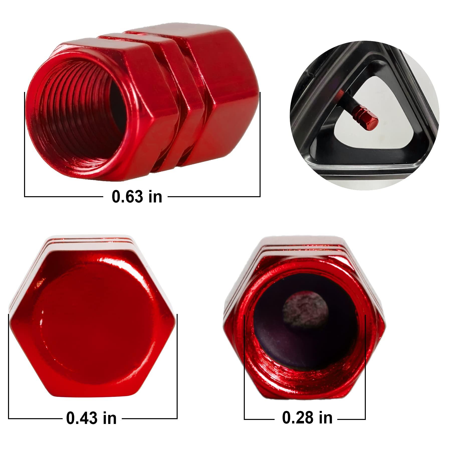 JUSTTOP Car Tire Valve Stem Caps, 12pcs Air Caps Cover, Universal for Cars, SUVs, Bike, Trucks and Motorcycles-Red - Image 2