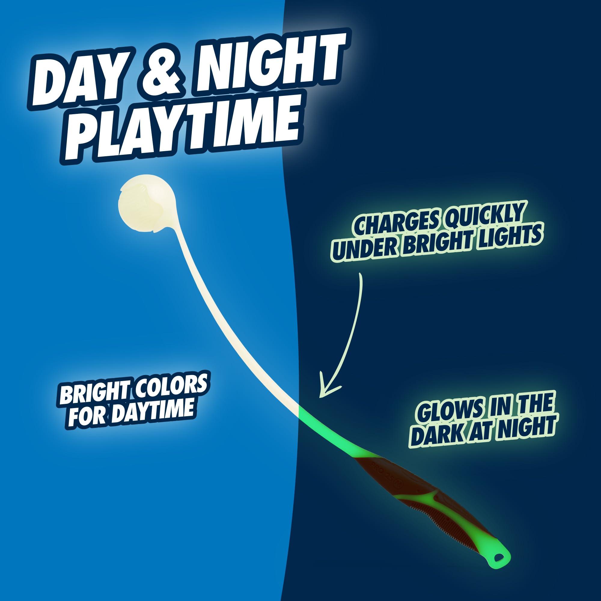 Chuckit Pro Fetch Toy Ball Launcher For Dogs; Compatible With Any Medium Chuckit! Medium Size 25 Inch + Glow Ball - Image 4