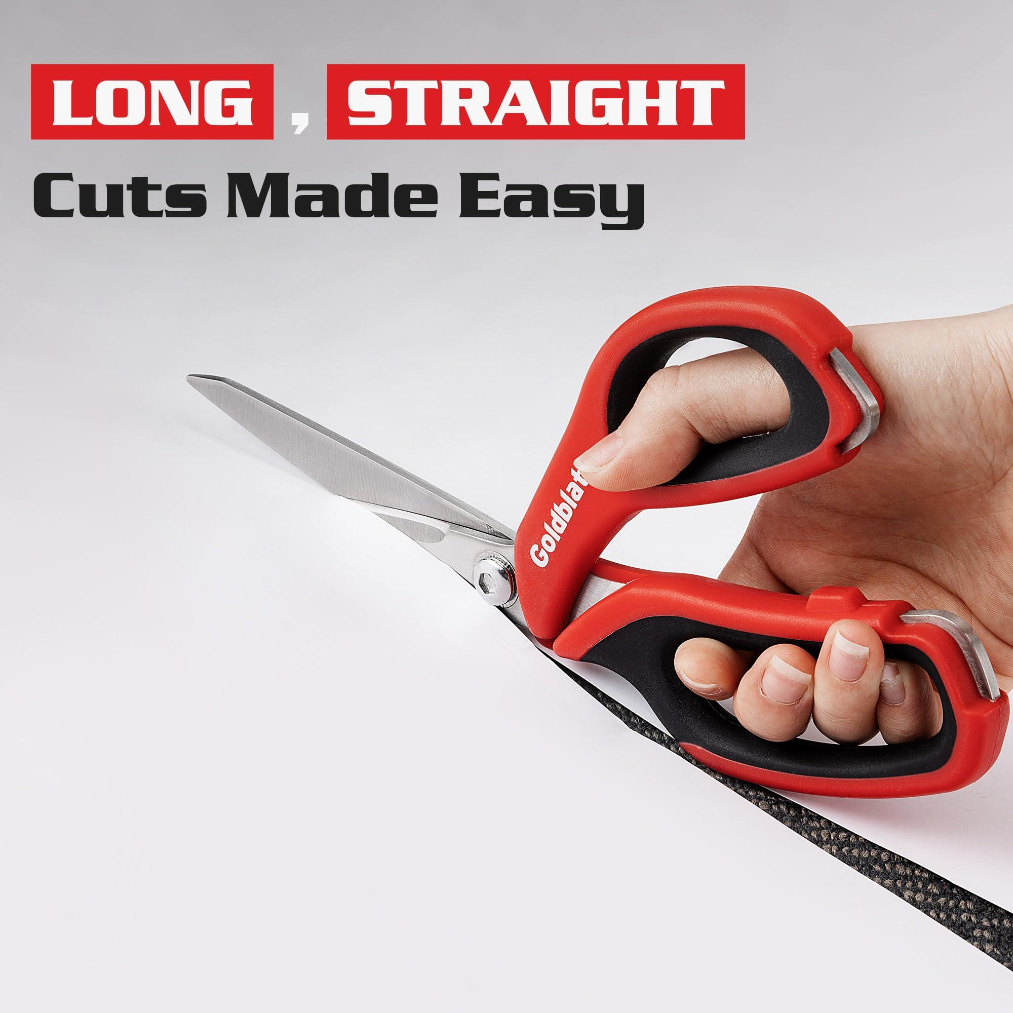 Goldblatt 2PCS Scissors Heavy Duty, 8-inch and 10-inch Multipurpose Scissors, Stainless Steel Blade, Comfortable Handle, Shop Scissors Easy Cutting Cardboard, Leather, Fabric - Image 4