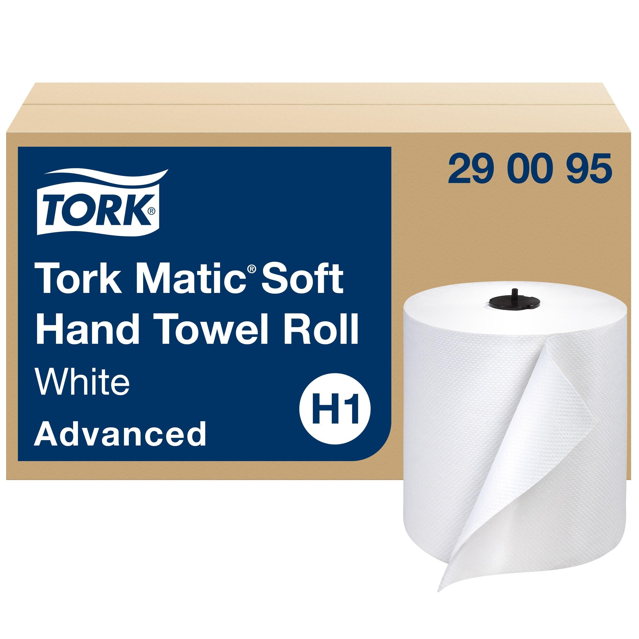 Tork Matic Soft Hand Towel Roll White H1, Advanced, High Absorbency, 6 Rolls x 900 ft, 290095