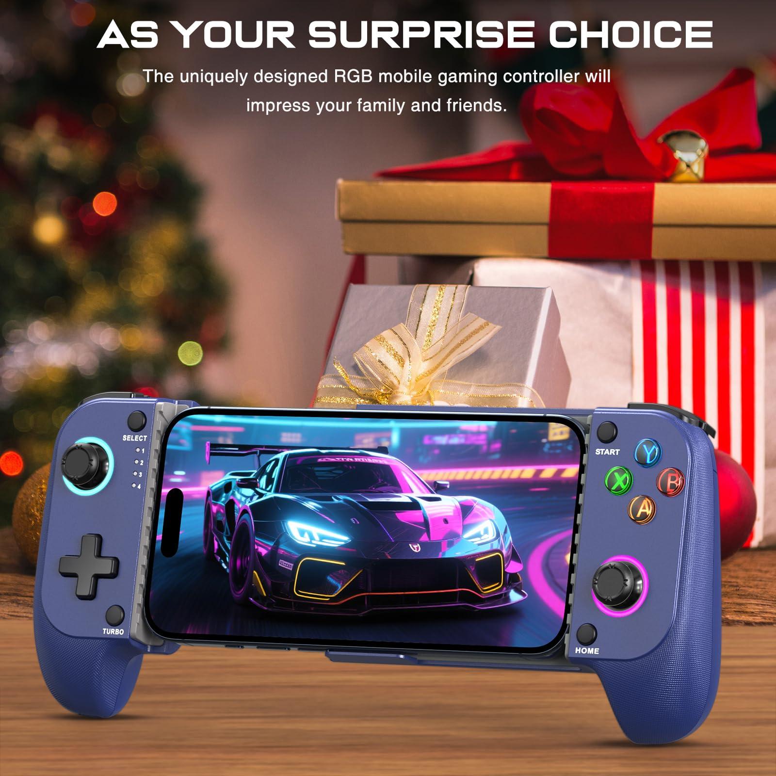 Mobile Game Controller for iPhone/Android, Wireless Phone Controller Support Phone Case, Gaming Controller with Hall Joystick Suitable for Xbox Game Pass, Steam Link, Roblox, Call of Duty & More, Blue - Image 5