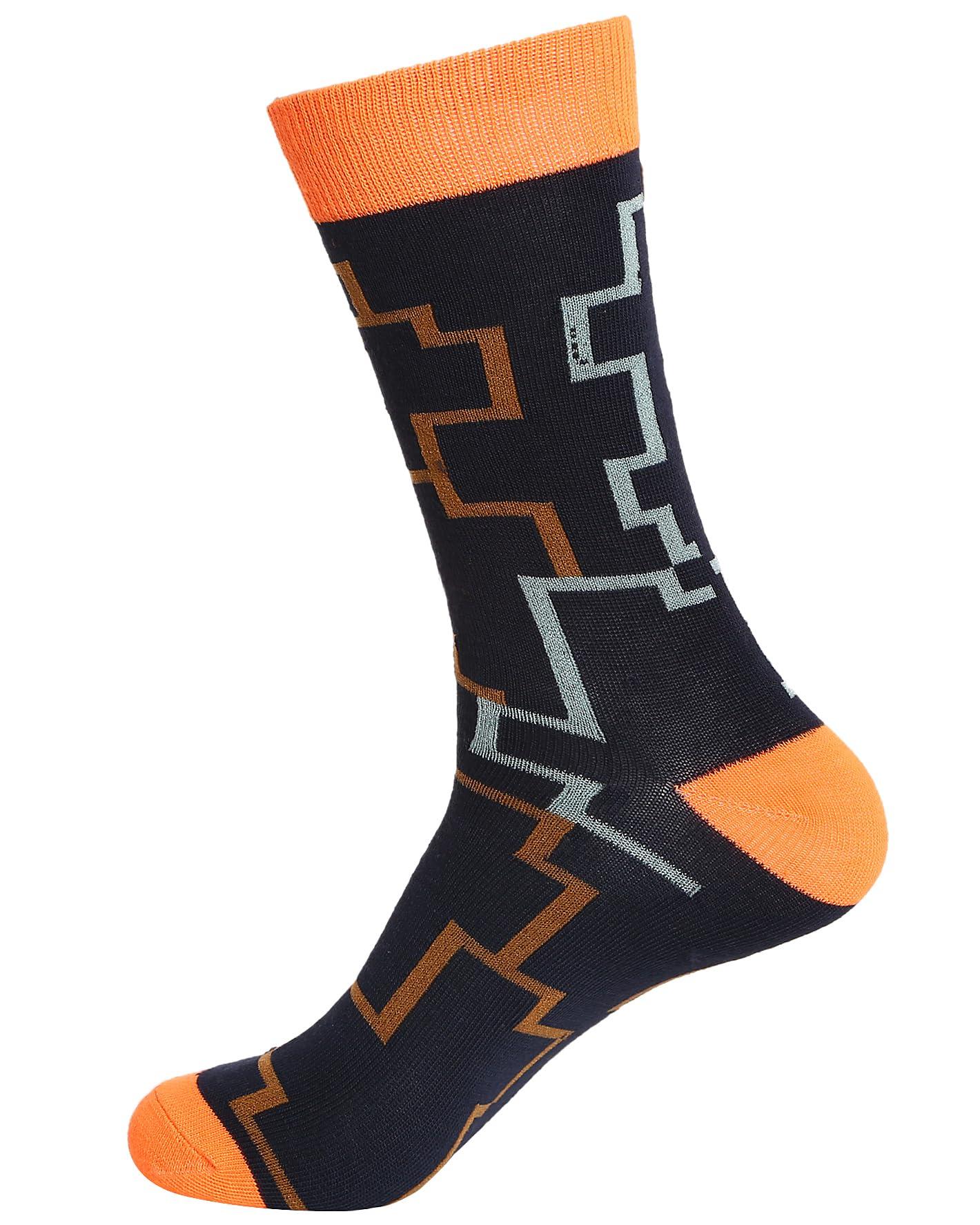 Gelante 12 Pairs Mens Cotton Funny Crazy Colorful Crew Dress Sock - Image 5
