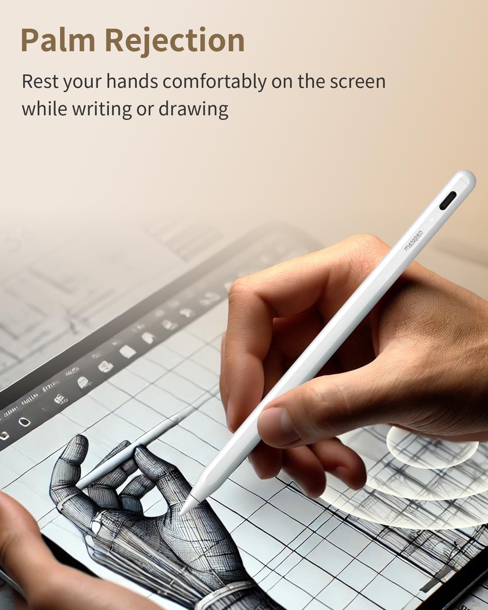 Metapen Pencil A8 for Apple iPad 2018-2025, (2X Faster Charge), Tilt Sensitivity, Pixel Precision, Stylus Pen for iPad 11/10/9/8/7/6th Gen, Pro 12.9/11/13-inch M4, Air 3/4/5/M2/M3, Mini 5/6th, White - Image 7