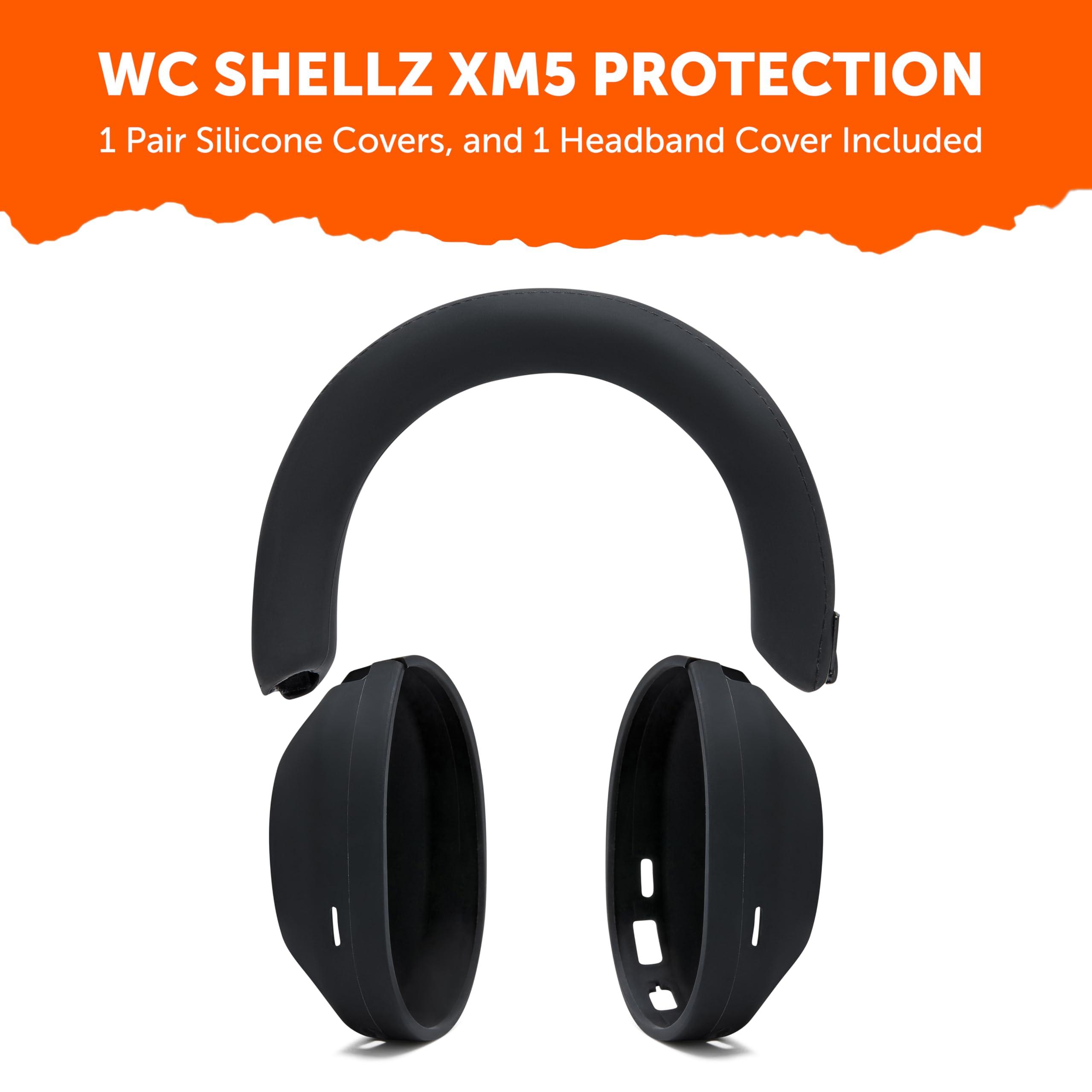 WC ShellZ XM5 - Protective Headphone Exterior Shell & Headband Covers for Sony WH1000XM5 Made by Wicked Cushions | Made with Premium Silicone | Black - Image 6