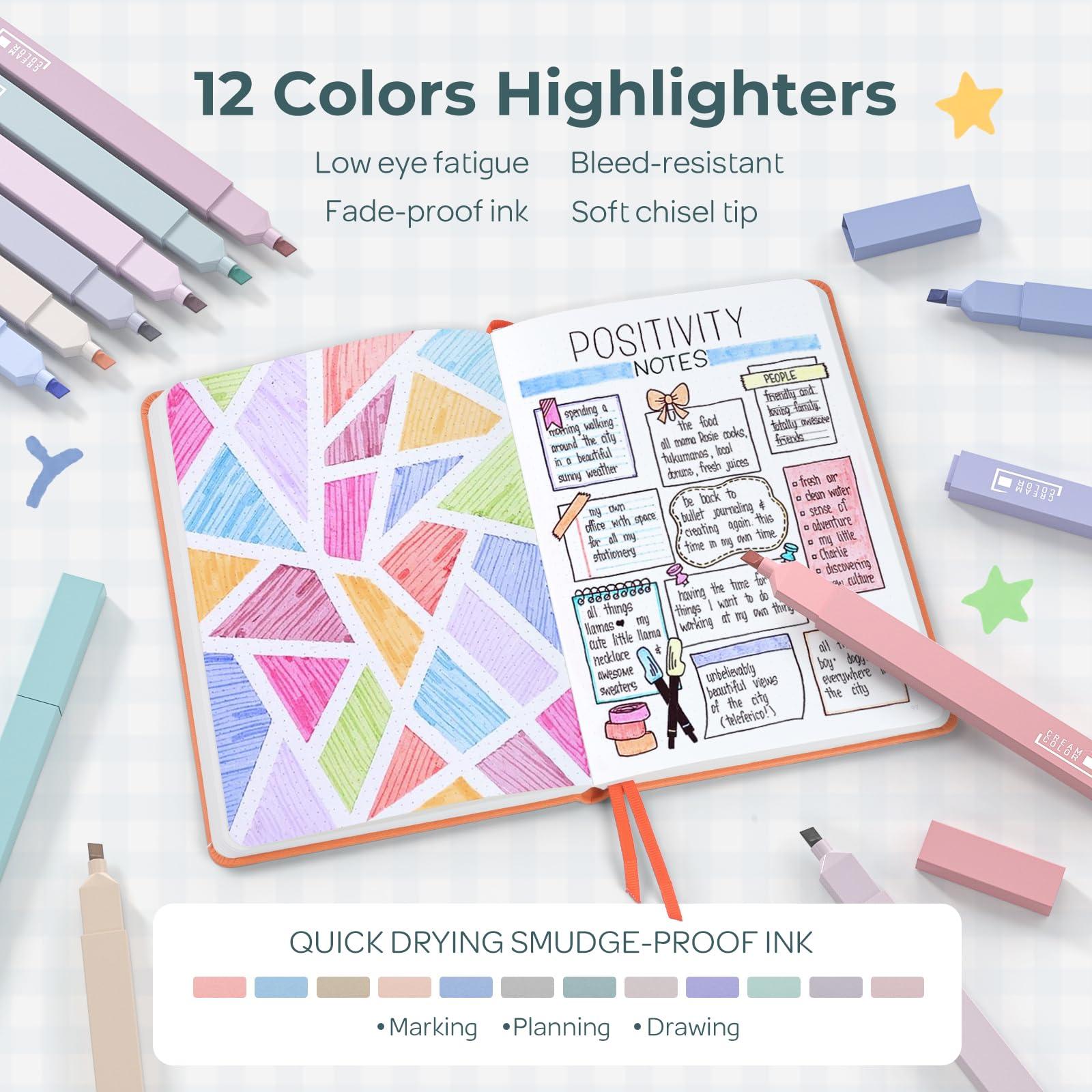 Nicpro 39 PCS Aesthetic School Supplies with Big Capacity Pen Case, 12 Color Pastel Highlighters, 5 Quick Dry Retractable Black Ink Pens, 6 Pastel Mechanical Pencil 0.5 & 0.7 mm for Student Stationary - Image 4