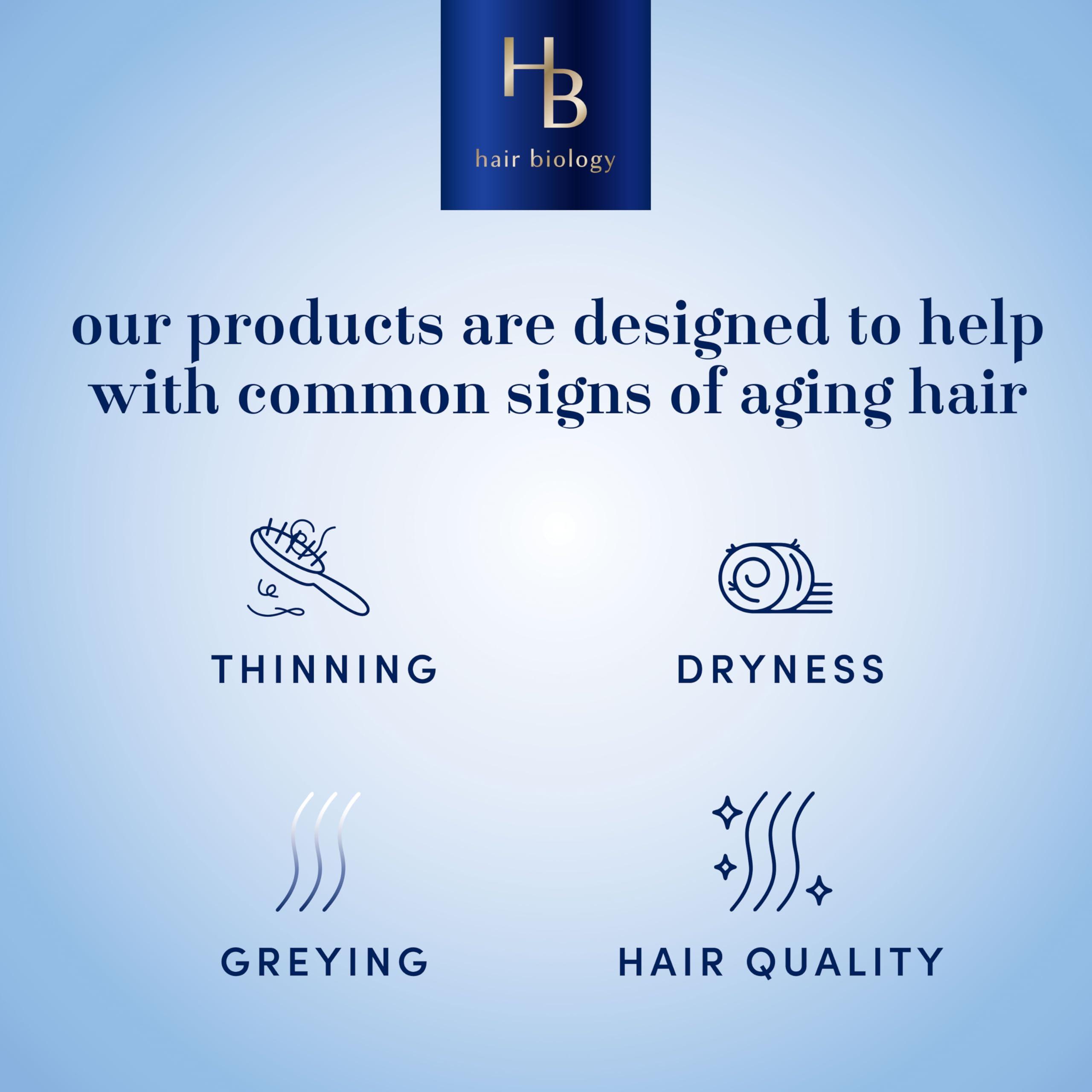 Hair Biology Biotin-Infused Purple Shampoo and Conditioner Set for Grey Hair, Anti-Brassiness, Moisturizing, Color-Safe, Silver & Glowing, Corrects Yellow Tones, 12.8 Fl Oz Each, 2 Pack - Image 6