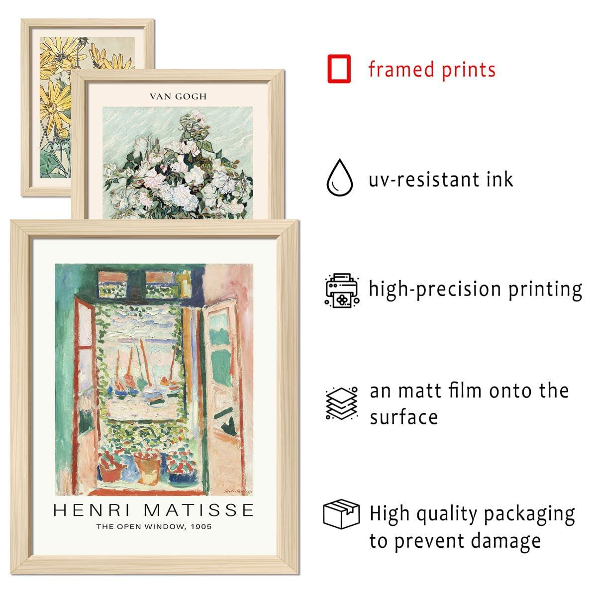 ANERZA 16 PCS Framed Sage Green Wall Art Decor, Matisse Wall Prints for Bedroom, Gallery Wall Frame Set, Abstract Posters for Living Room Aesthetic, Wall Collage Kit Pictures, Boho Dorm Home Decor - Image 4