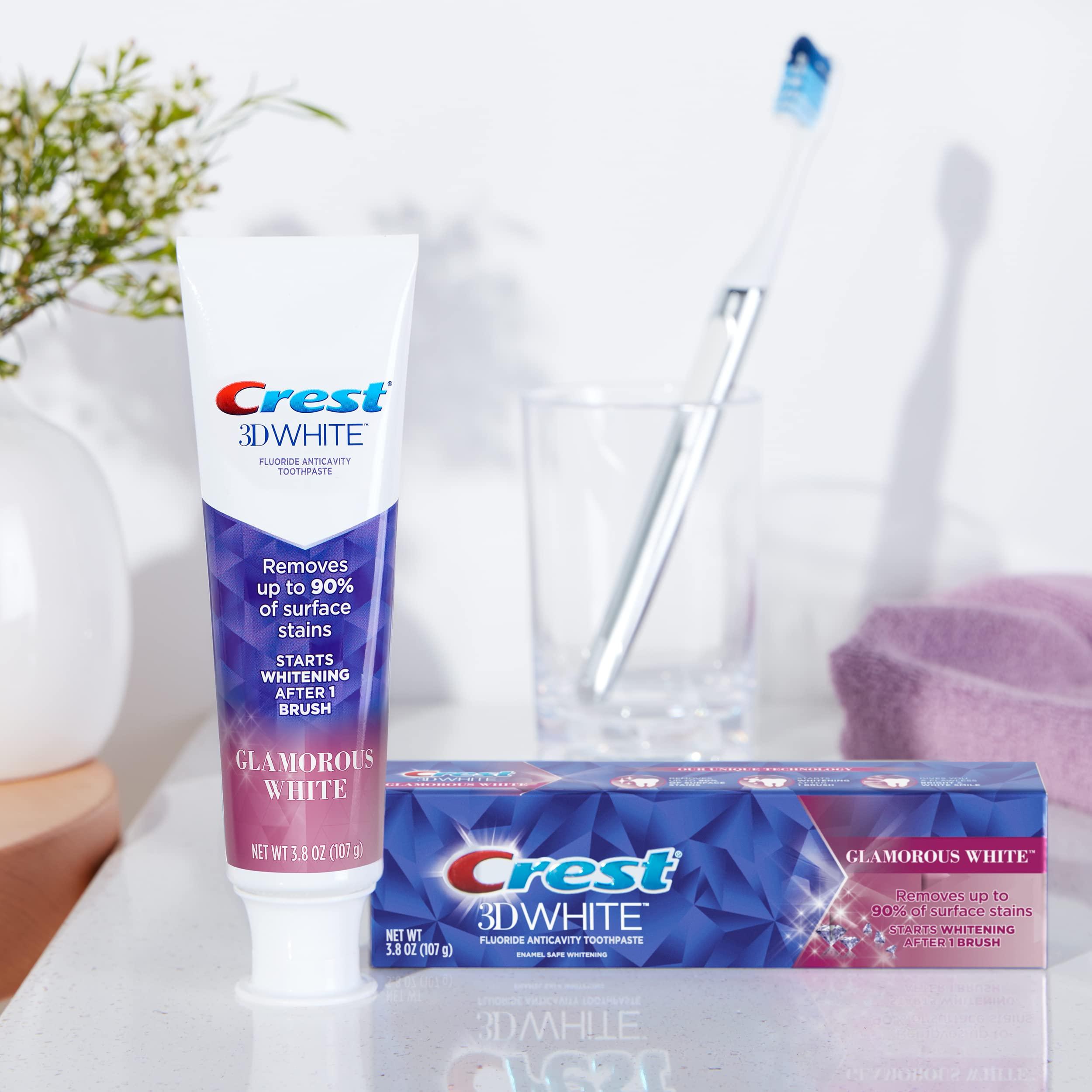 Crest Toothpaste 3D Glamorous White, Mint, (Packaging May Vary) 3.8 Oz, Pack of 4 - Image 4
