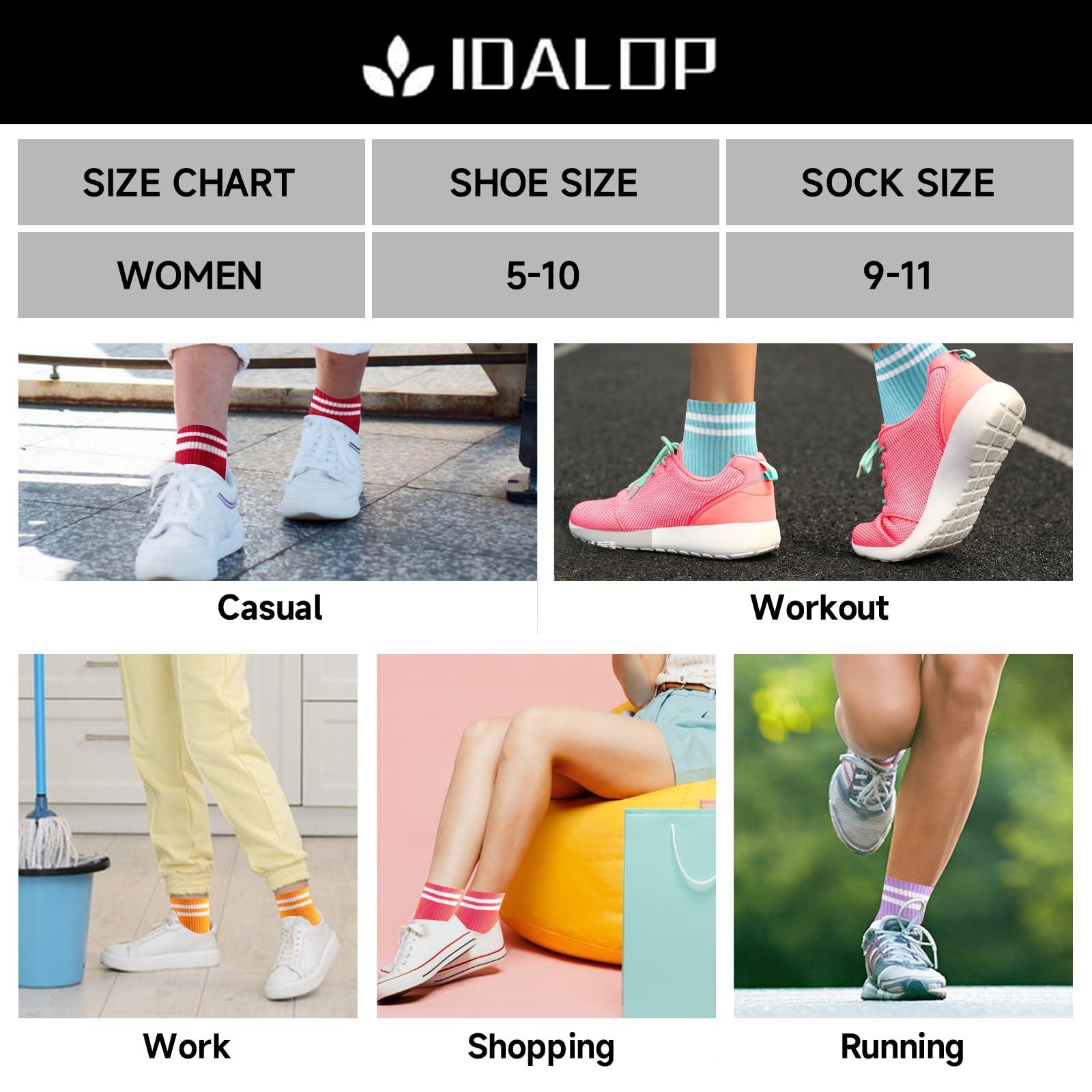 IDALOP 20 Pairs Women‘s Colorful Athletic Crew Socks Casual Soft Lightweight Quarter - Image 4