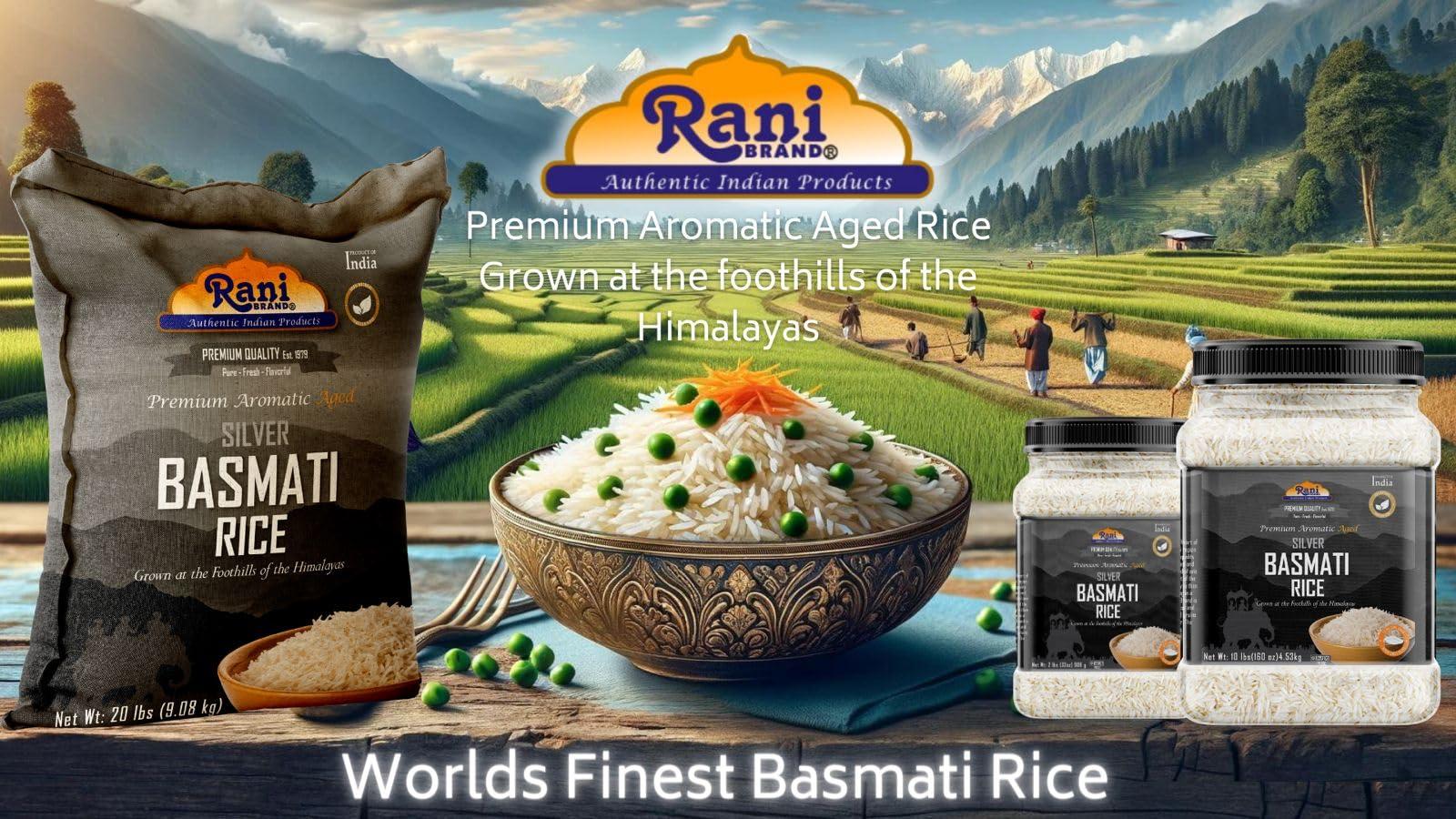 Rani Silver White Basmati Rice Extra Long Aged 40-Pound Bag, 640oz (40lbs) 18.16kg ~ All Natural | Gluten Friendly | Vegan | Indian Origin | Kosher | Export Quality - Image 8