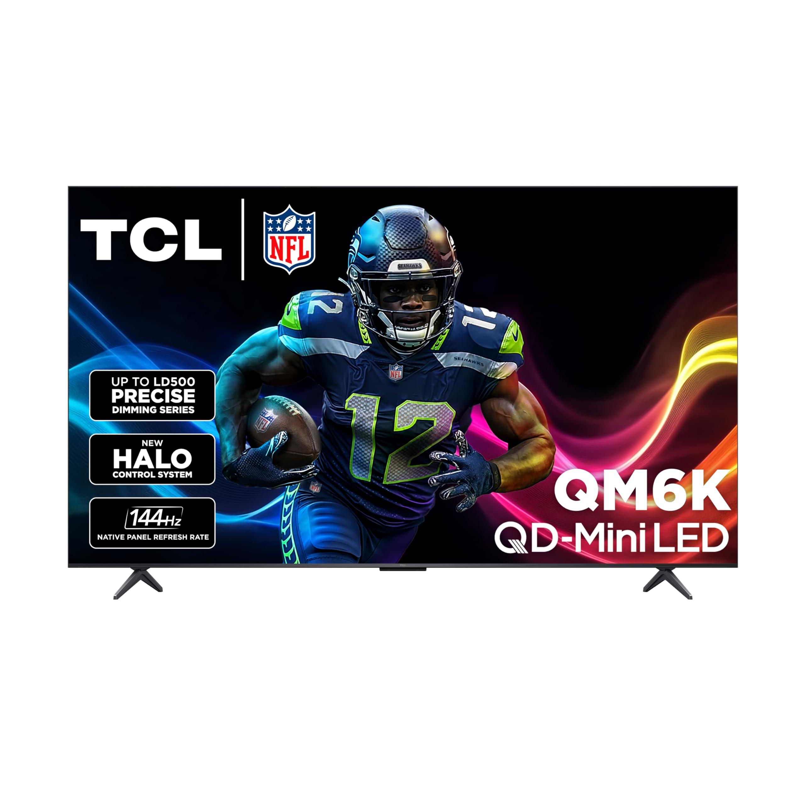 TCL 85-Inch Class QM6K Series QD-Mini LED 4K UHD Google Smart TV Best Value Mini-LED TV - QLED, 144hz, 288hz Gaming Rate, High Contrast Screen, Onkyo Audio, Dolby Atmos (85QM6K, 2025 Model)