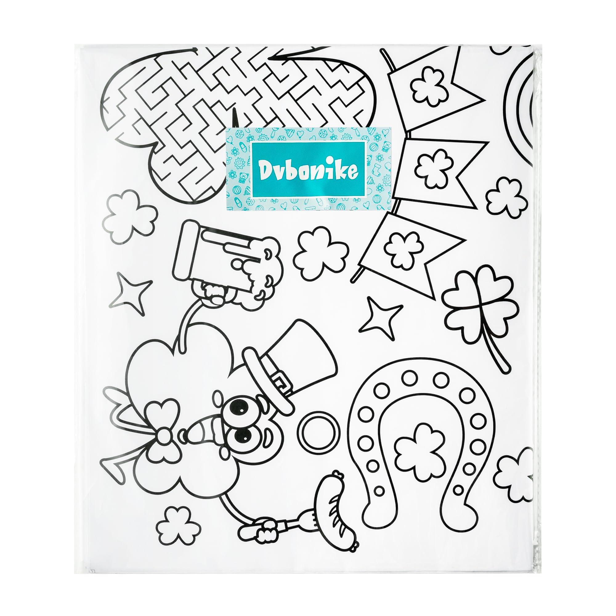 Dvbonike Jumbo Valentine's Day/St. Patrick's Day Coloring Activity Poster Party Decoration - 2Pcs Mini Game Color-in Paper 55.1 x 23.6 inch Blank Doodle Art Banner Home School Activity - Image 8